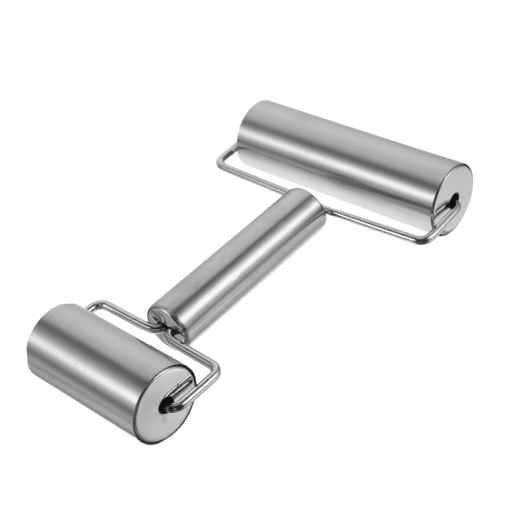 Stainless Steel Rolling Pin DoubleEnded Dough Roller for Baking Pizza Bread with Nonstick Surface