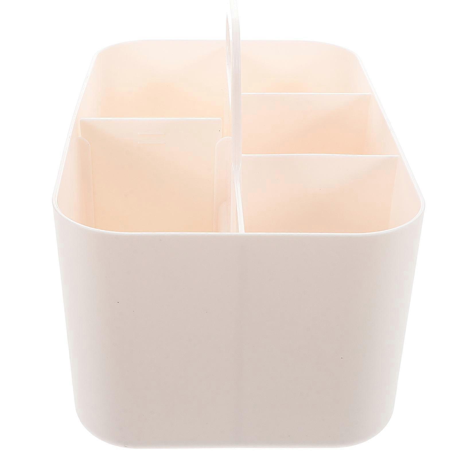 White Plastic Desk Organizer for Storage Use with Handle Multi-Functional Caddy