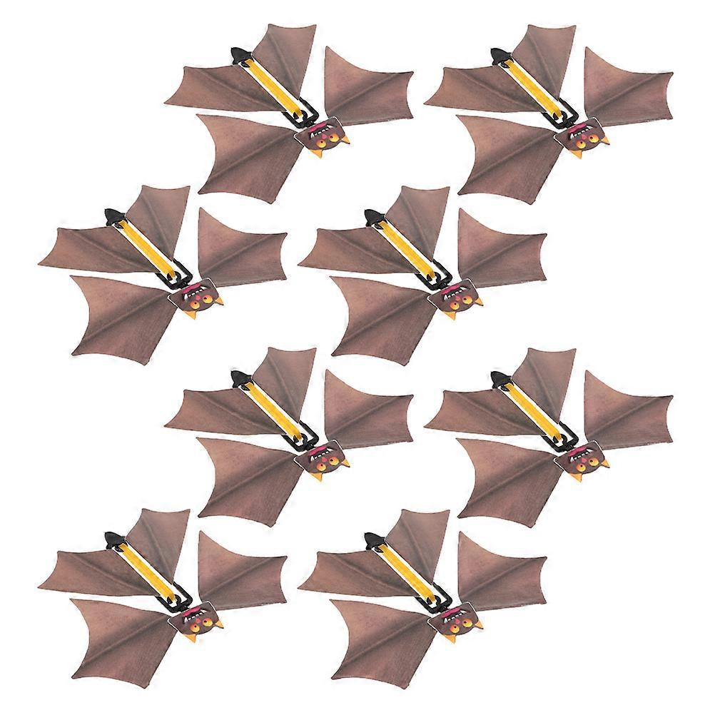 Flying Bat Wind Up Bat for Stage Performance 8Pcs Light Brown Toys
