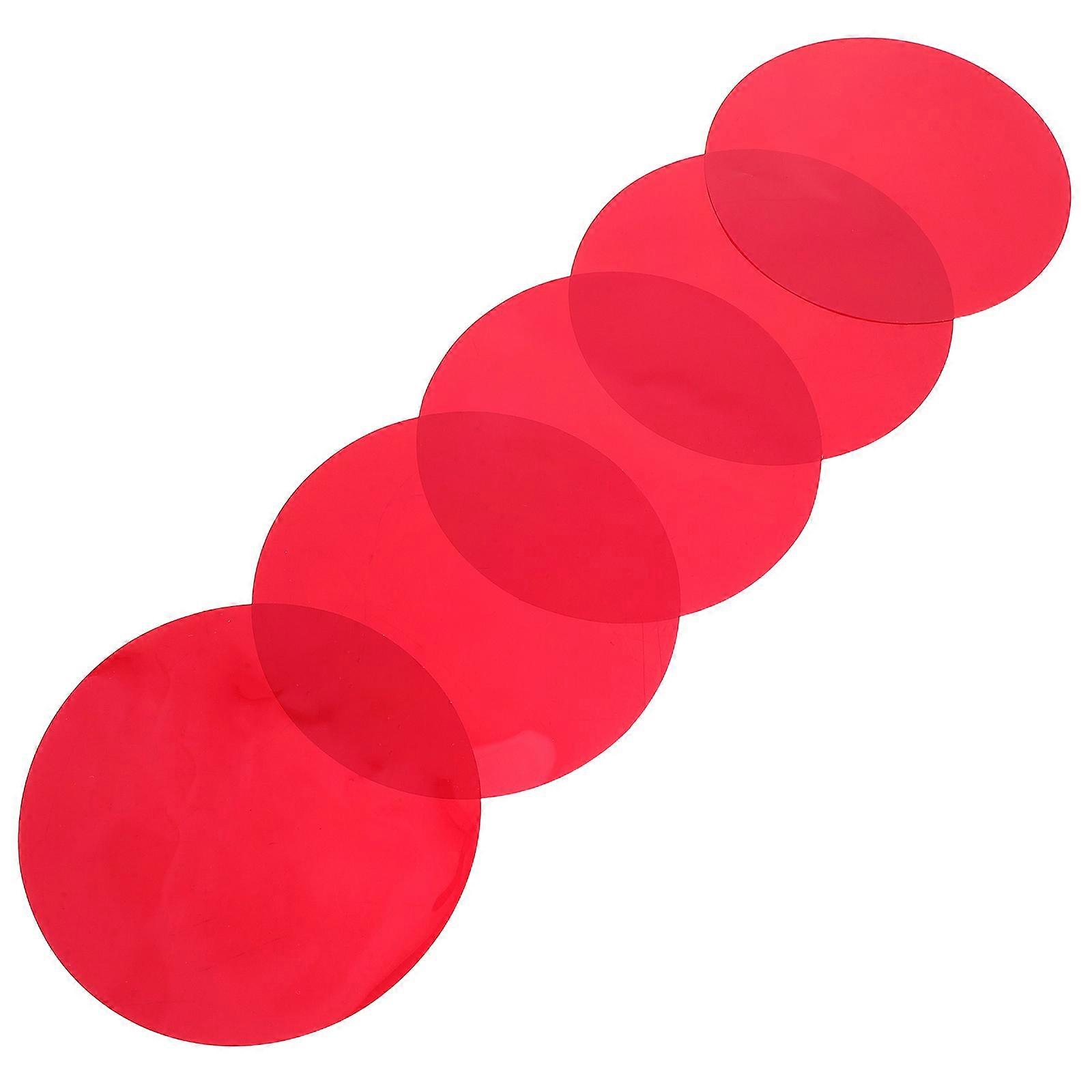 5Pcs Red Color-Changing Light Diffuser Film for Lighting Use Pet Material