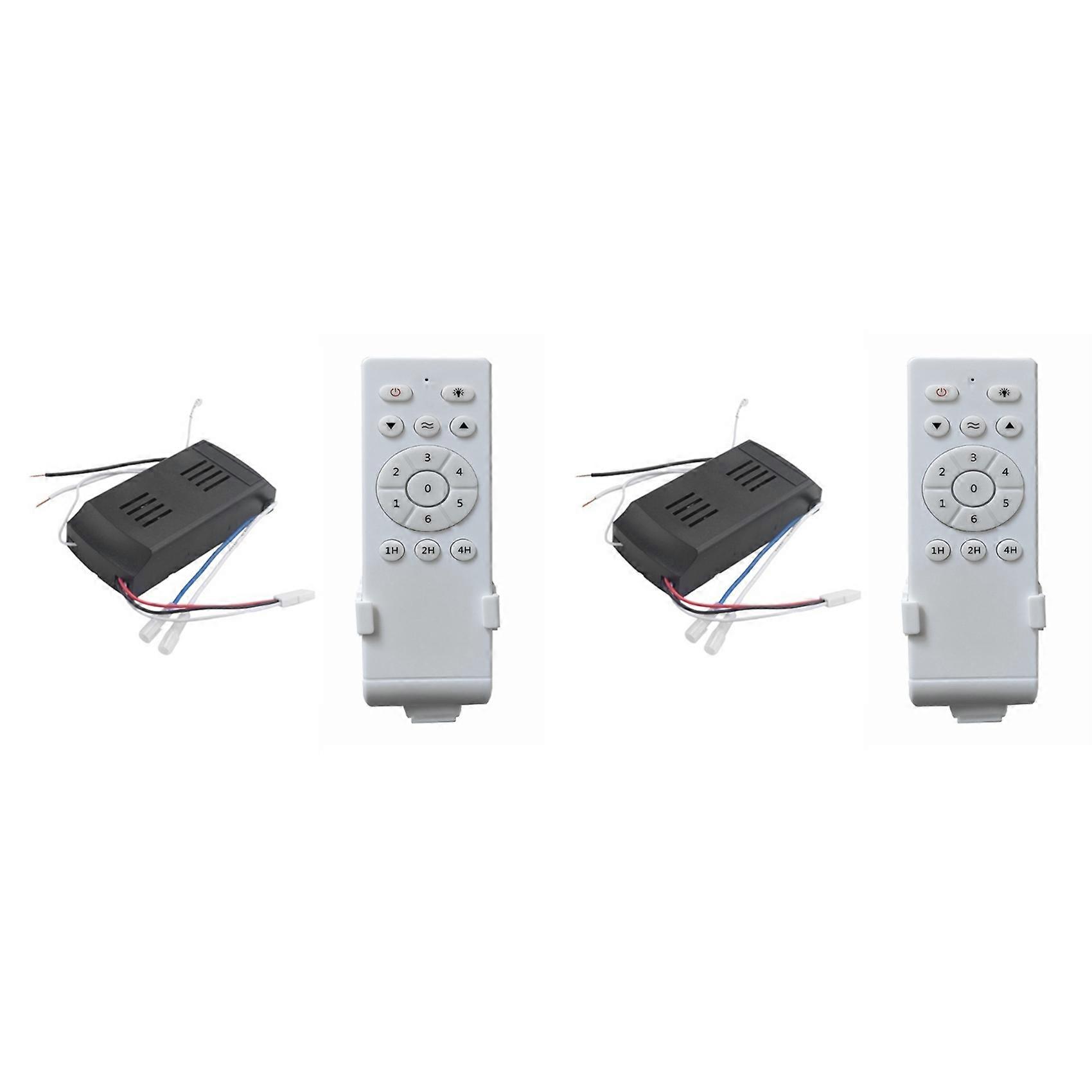 2X Universal Ceiling Fan Remote Control Kit Low Voltage 50w Dc Fan Light Driver Controller 6-Speed & Timing Remote