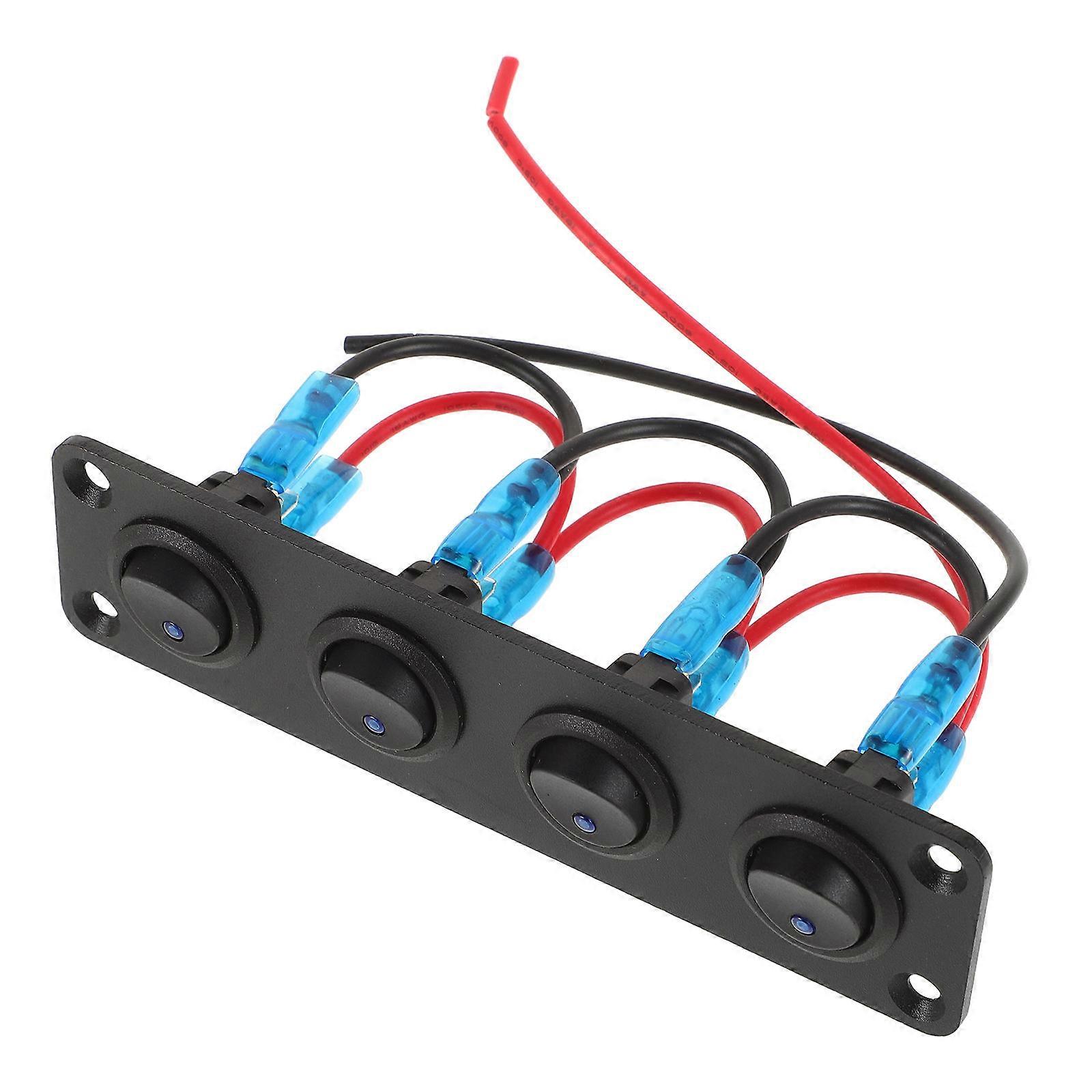 Sleek Appearance RV Switch Panel Designed For Vehicle And Marine Use 5.3X2.8X1.4In 1Pack Short Circuit Protection