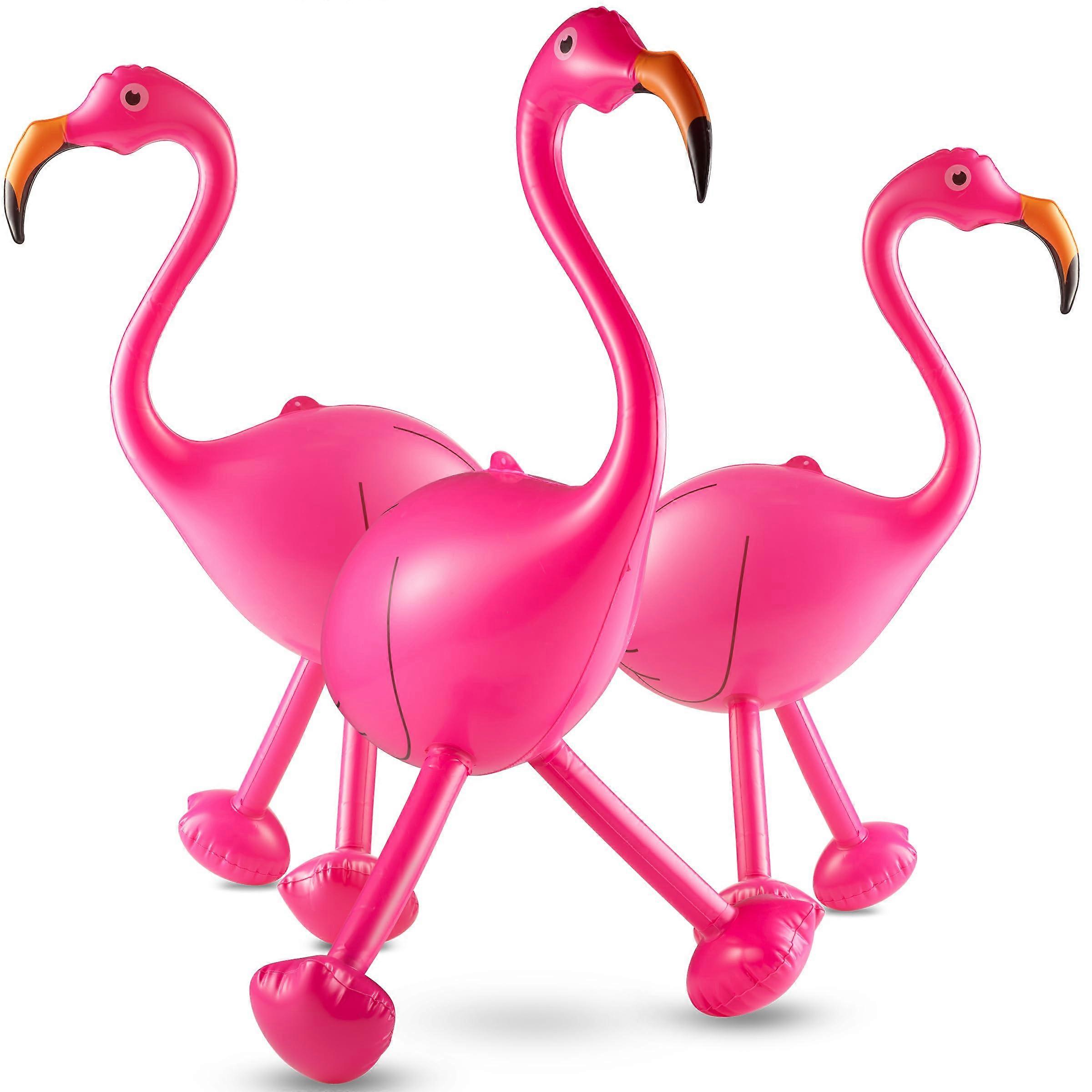 28 Inch Inflatable Flamingo Pack of 3 Large Pink Pool Party Decorations Tropical Luau Toys