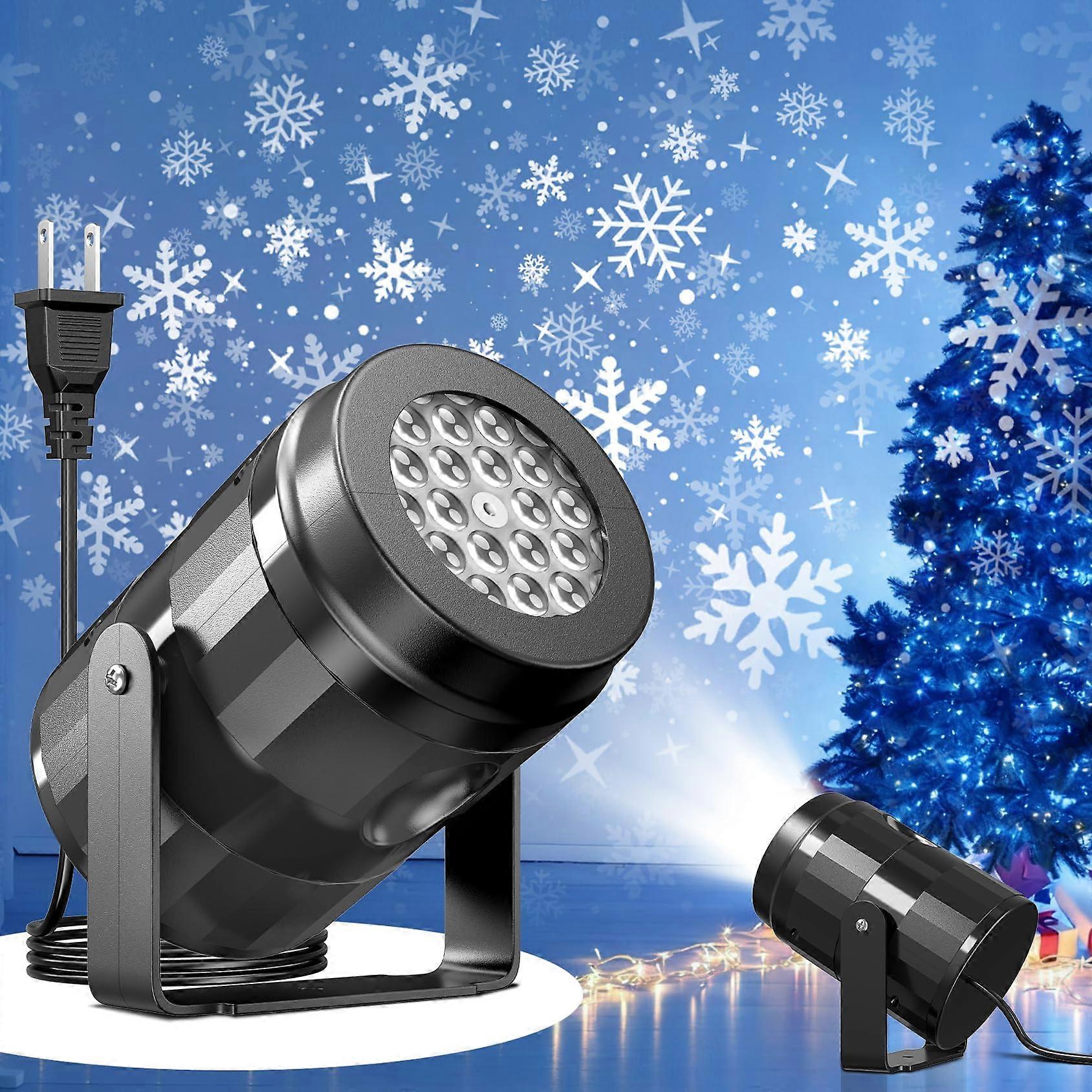 Christmas Snowflake Projector Lights with Realistic Snowfall Effect, 270° Adjustable for Indoor Outdoor Holiday Decor