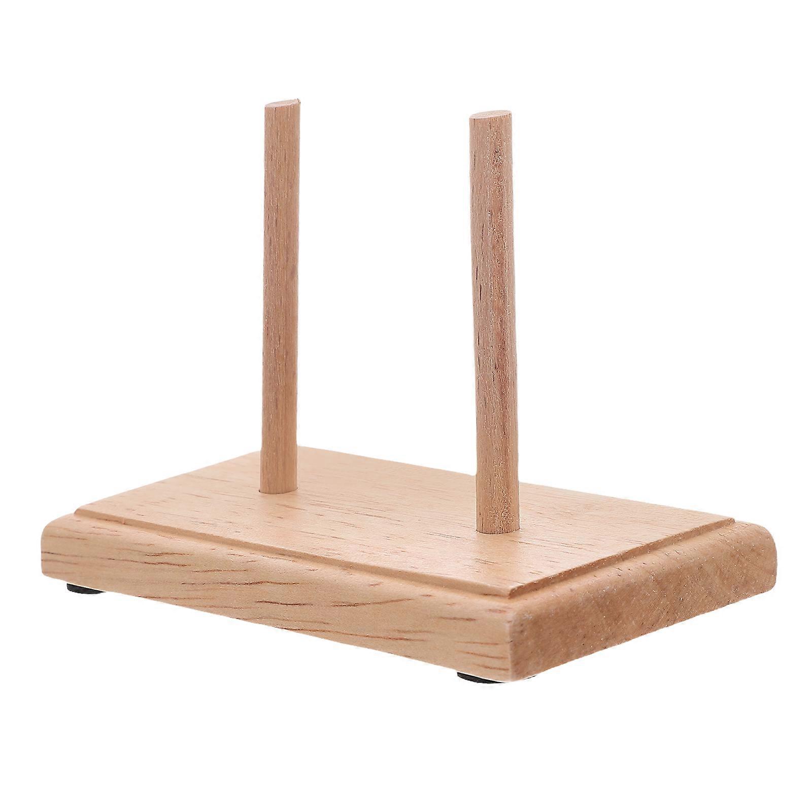 Wooden Thread Spool Holder Rack for Storage 2 Column Organizer