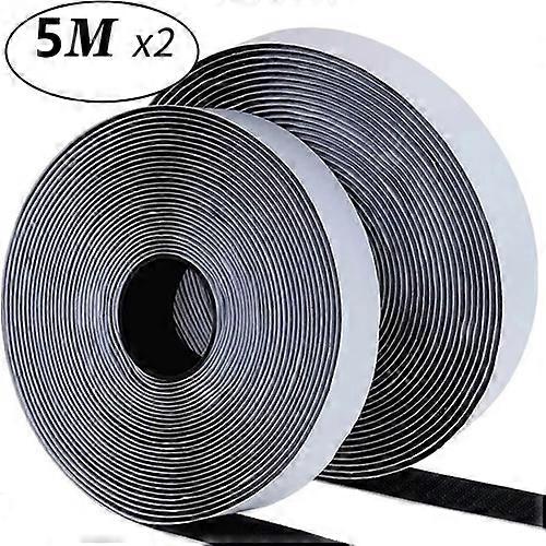 2 Rolls Velcro Adhesive Tape Hook and Fastener Cable Strip Fixing Hook and Loop Strip Nylon Polyester Blend
