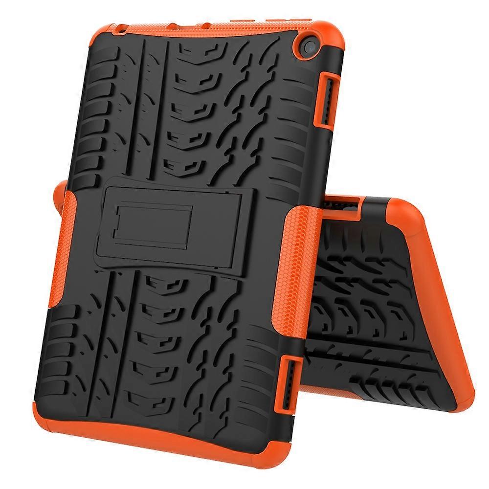 Tire Texture Shockproof TPU+PC Protective Case with Holder For Amazon Fire HD 8 (2020)