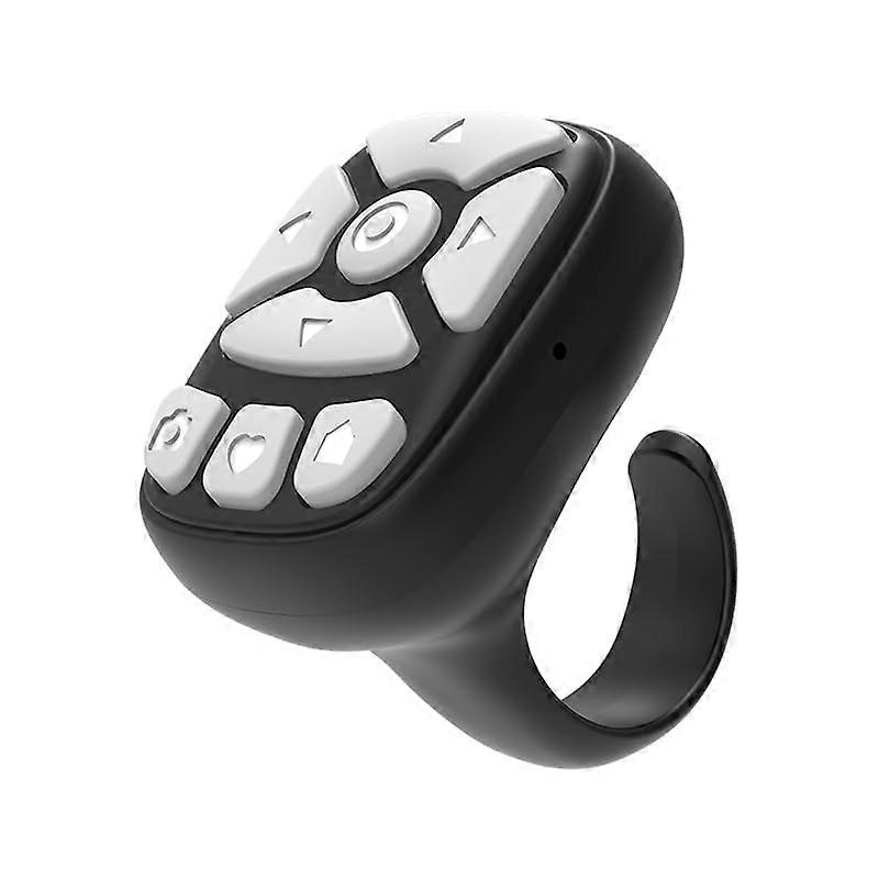 Scrolling Ring Bluetooth Remote for TikTok For iPhone And Android Camera Control Hands Scrolling Black S22Black
