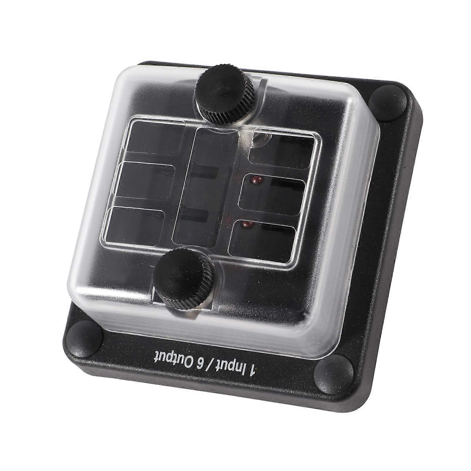 6 Way Block Box Negative Bus 32VDC 20A Per Circuit 200A Per Panel PBT Dust Cover LED Warning Light Car Marine RV Boat