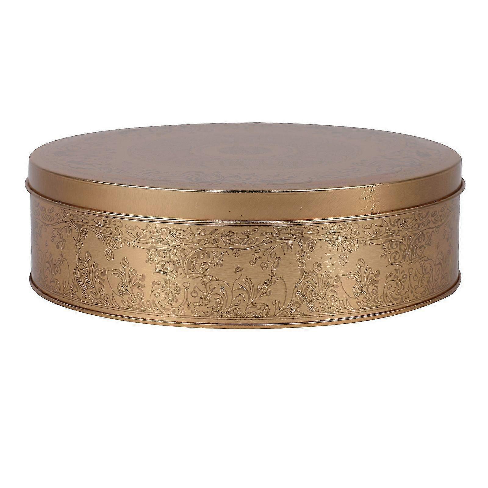 Cake Pan Empty Round Case Classic Decorative Tinplate Box Candy Cookie Box