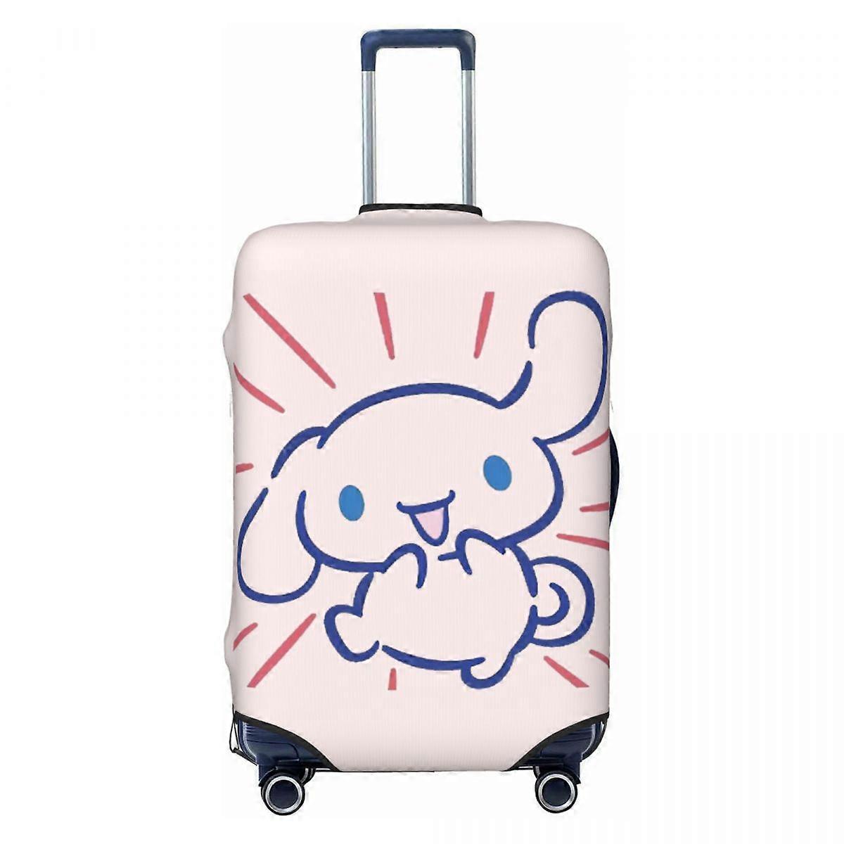 Capa protetora elástica personalizada com estampa do Cinnamoroll para malas de viagem de 18 a 32 polegadas.