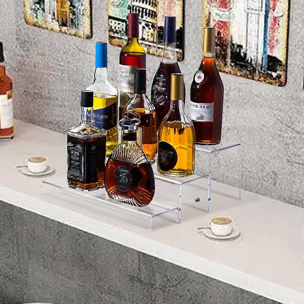Acrylic 3 Layer Wine Cabinet Bottle Rack For Bar Figurine Display