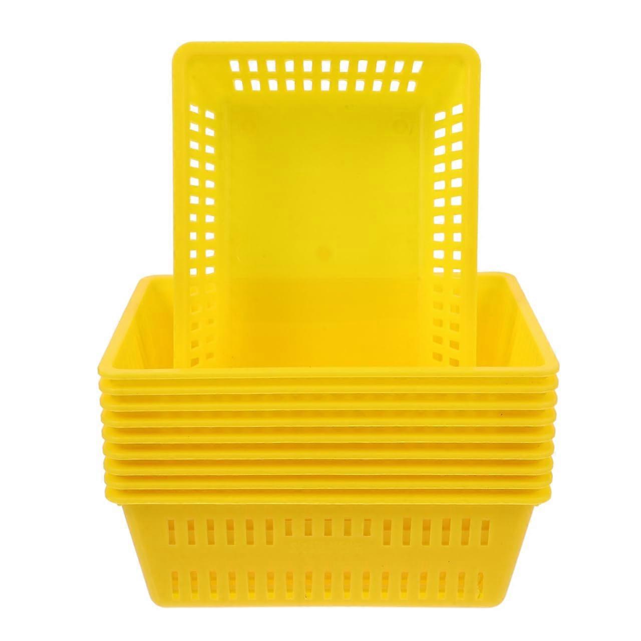 10pcs Plastic Storage Baskets Compact Small Organizer Bins for Home Office Desk Classroom Makeup