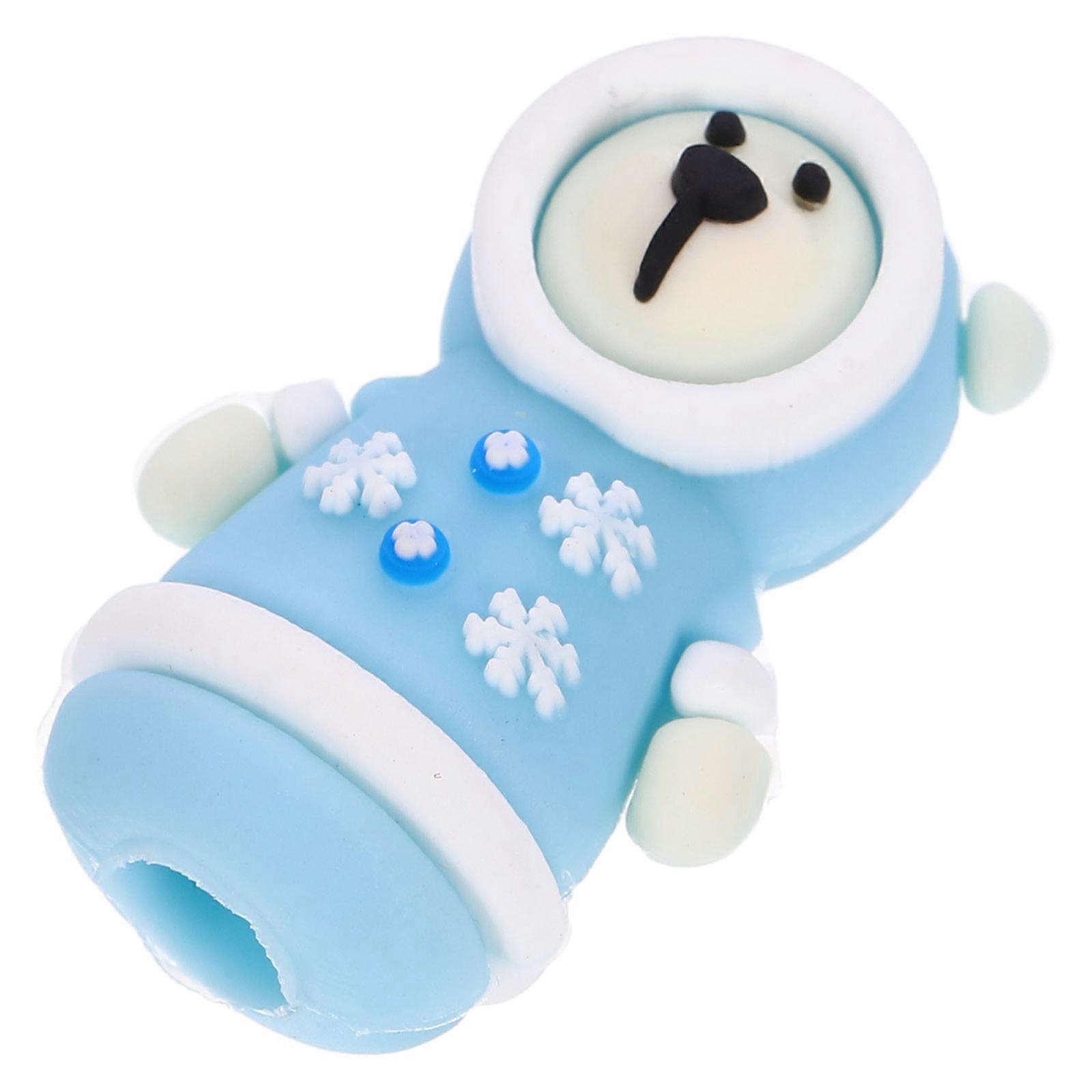 Bear Cuticle Scissors Cover Cute Protective Case for Nail Tools in Blue Silicone