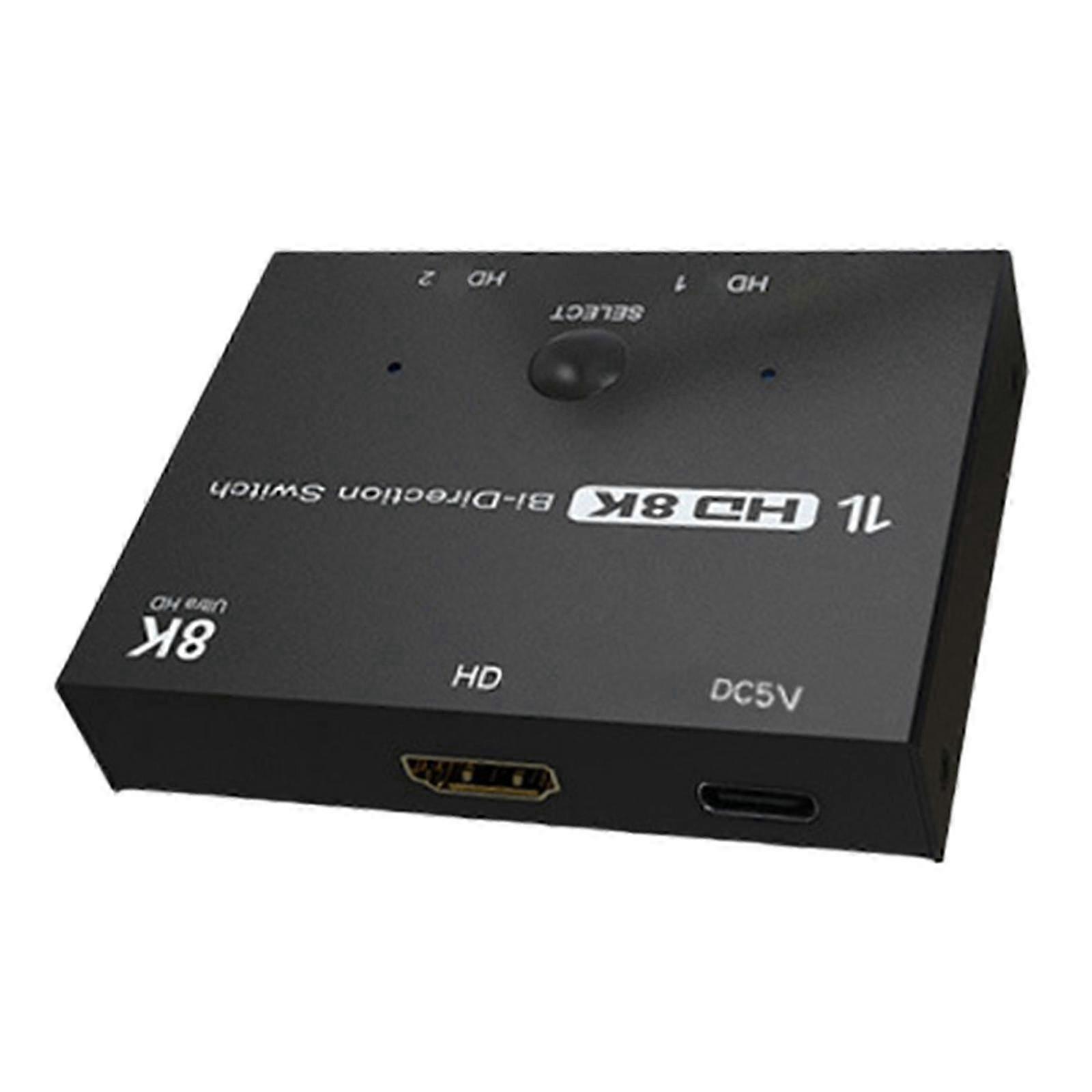 Advanced 8k@60hz Hdmicompatible Switching Device With 2 In 1 Out Capability, Hdcp Compliance And Easy Operations Multicolor