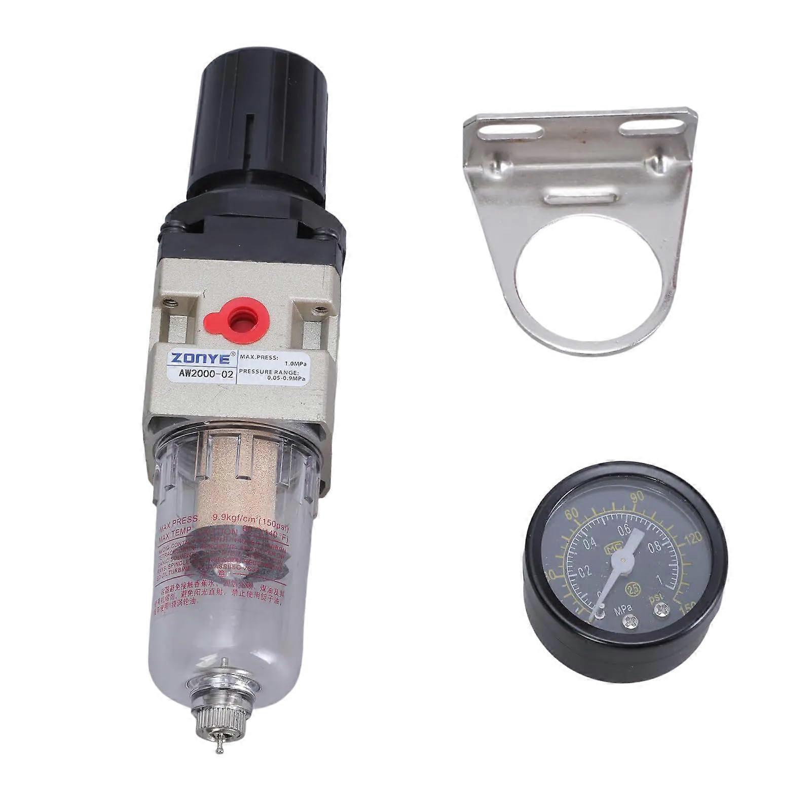 Pneumatic 1/4 BSPT Air Filter Regulator Combo for Air Compressor, Precise Control and Efficiency Filtration