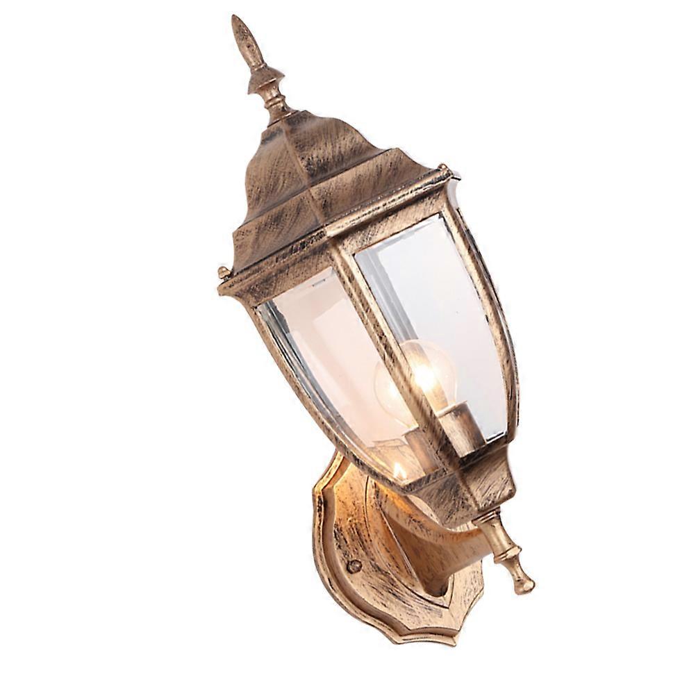 Golden Outdoor Wall Lamp Waterproof Hexagonal Decorative Light 1Pcs