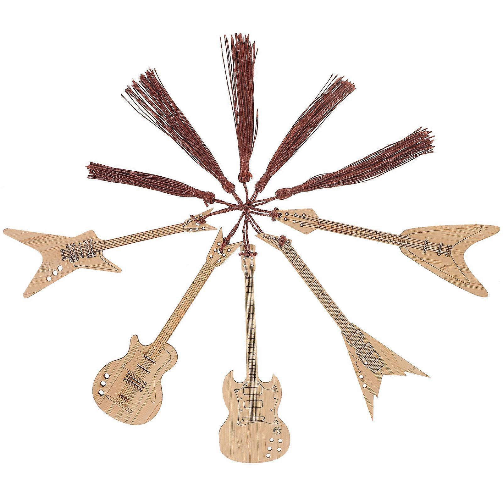 Tassel Bookmarks Engraved Bamboo For School Use Books 5Pcs