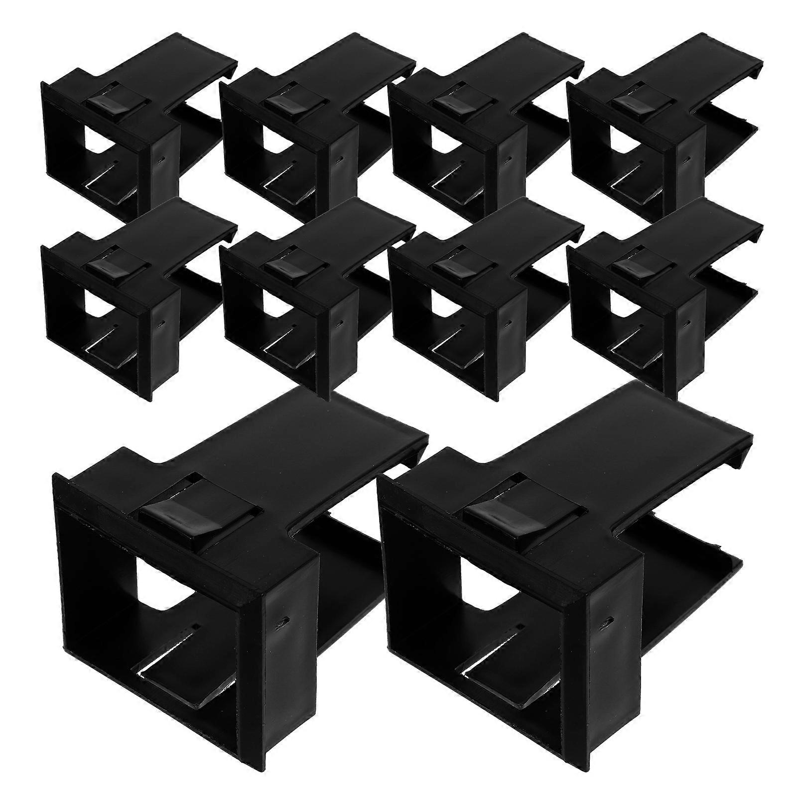 Small Breaker Holder for Mounting Use 10Pcs Black Plastic Circuit Brackets