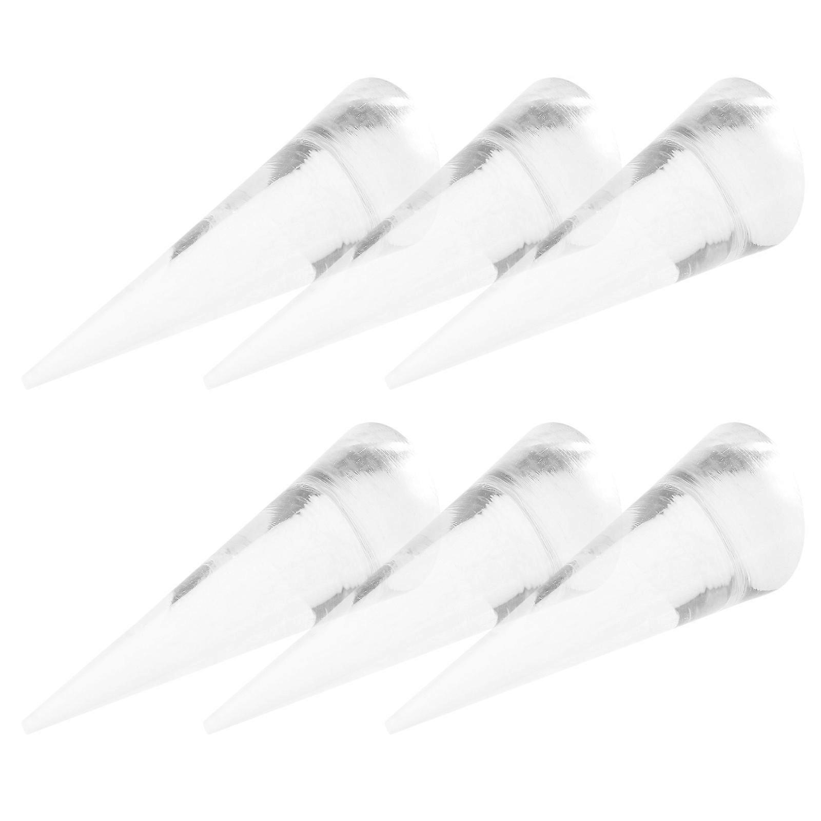 Acrylic Ring Display Holder Cone Shape Stand for 6Pcs Jewelry