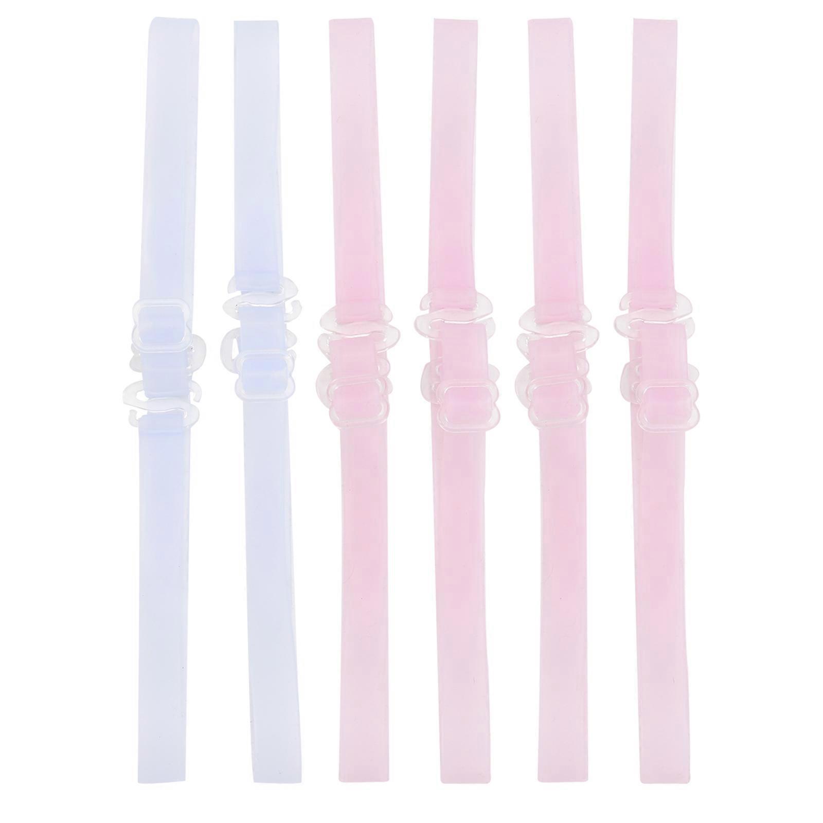 Adjustable Replacement Clear Bra Straps Invisible Elastic Support Larger Busts 6Pairs Pack