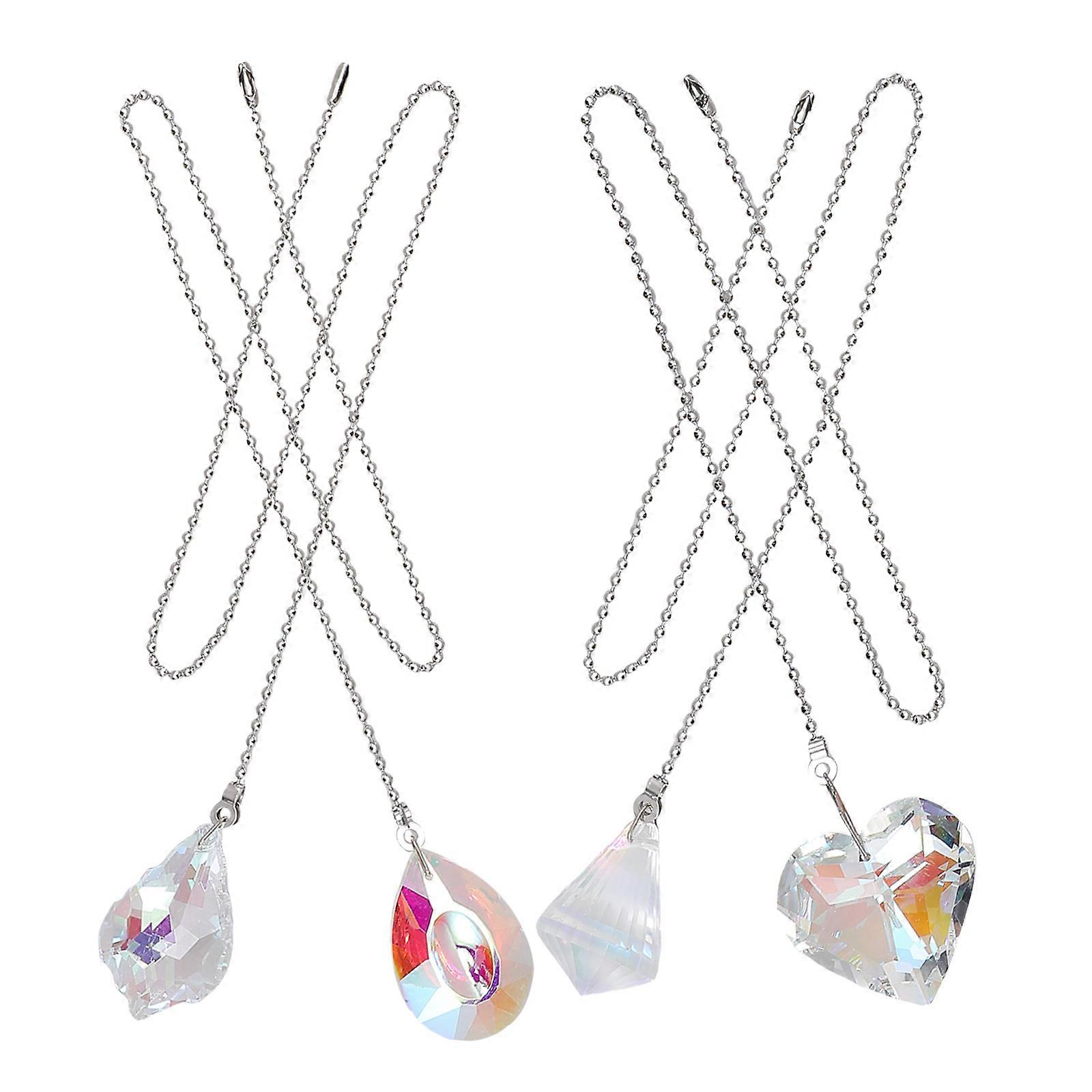 Decorative Ceiling Fan Pull Chain Crystal Extension 8Pcs Assorted Color