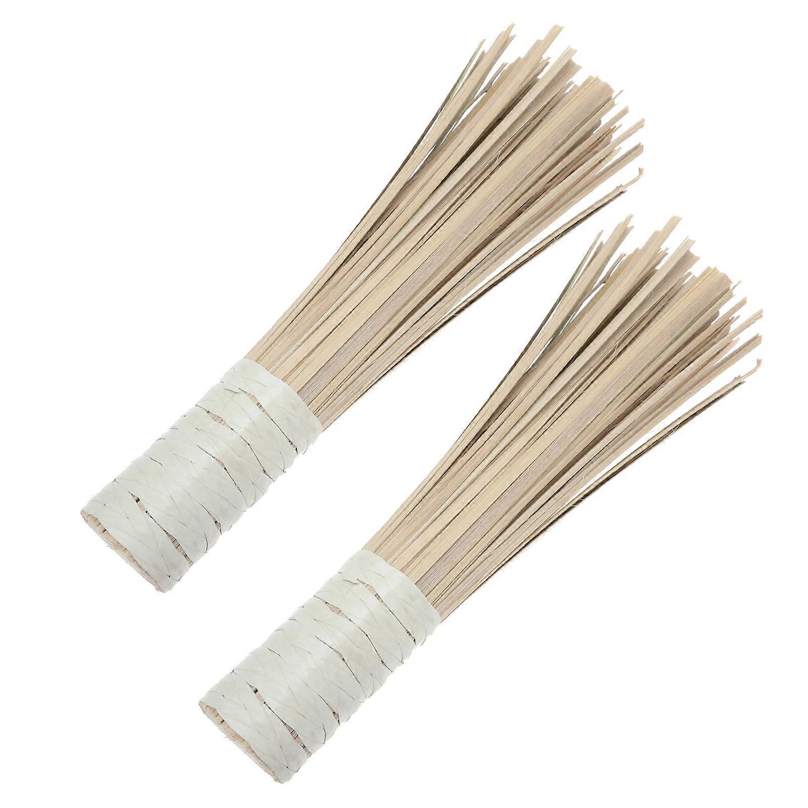 2Pcs Bamboo Pot Brush for Pan Cleaning Kitchen Brush