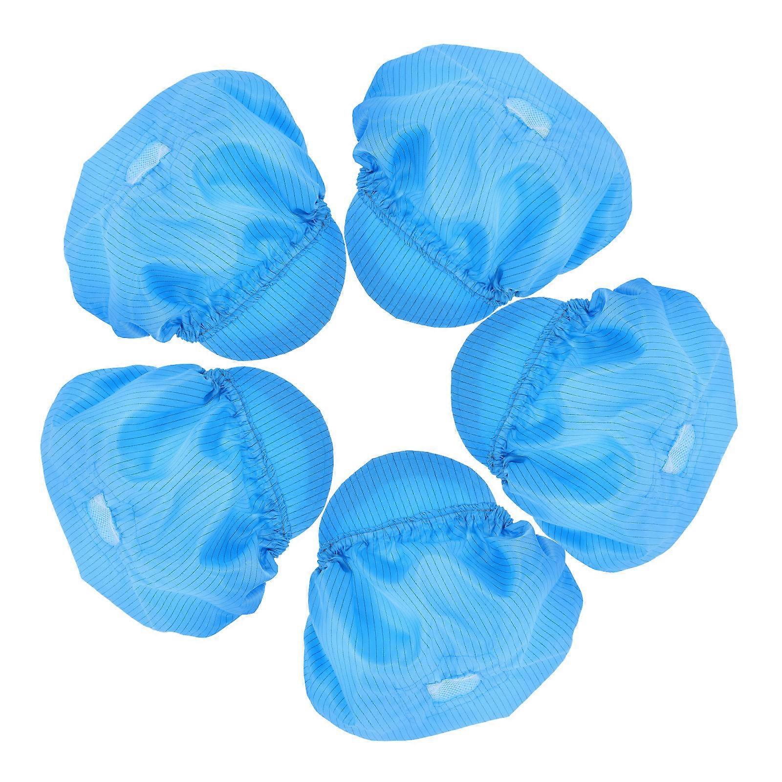 Working Hat Anti-Static Cap for Protection Use 5Pcs Breathable Blue