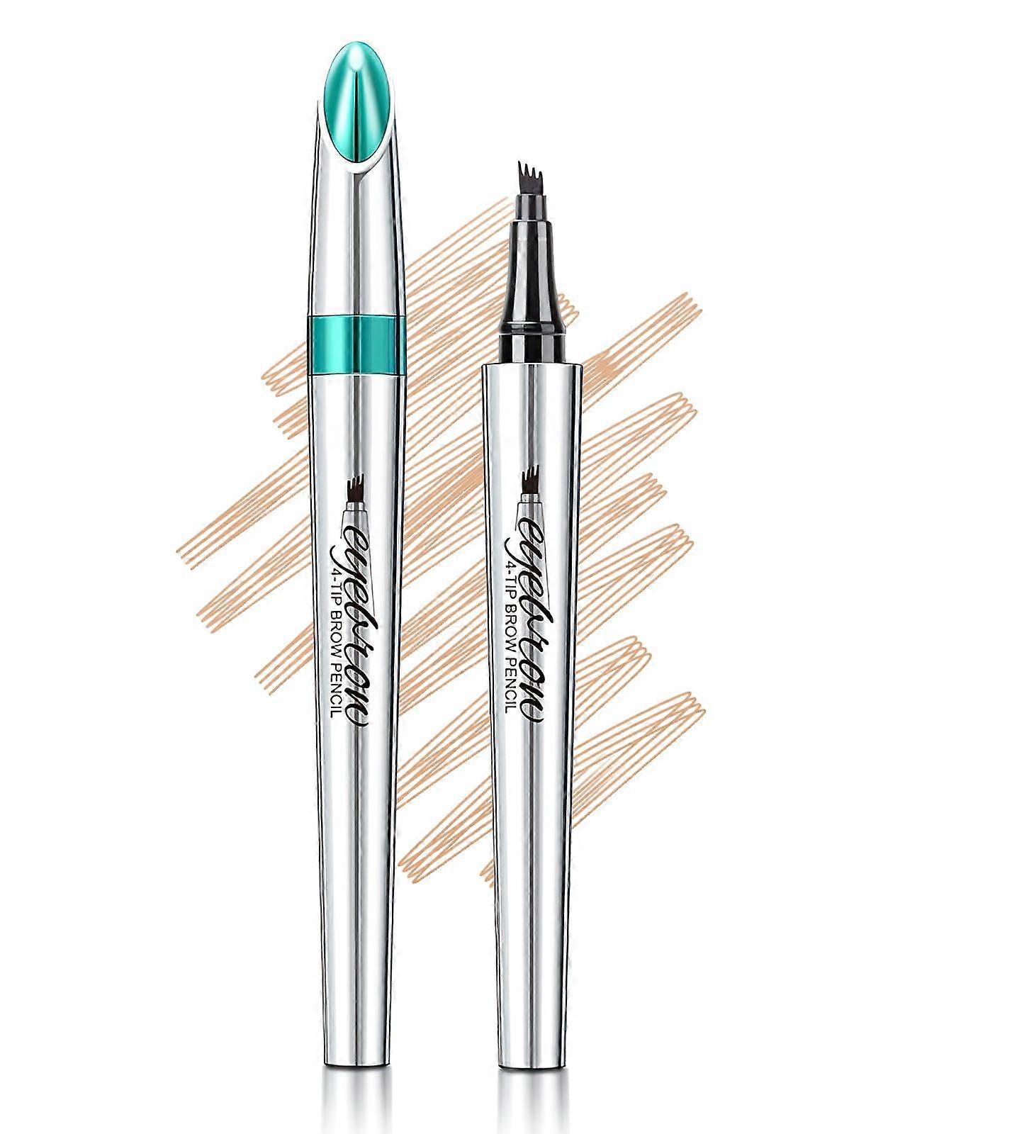 Waterproof Light Brown Microblading Eyebrow Pen with 4 Point Tip for LongLasting Natural Brows