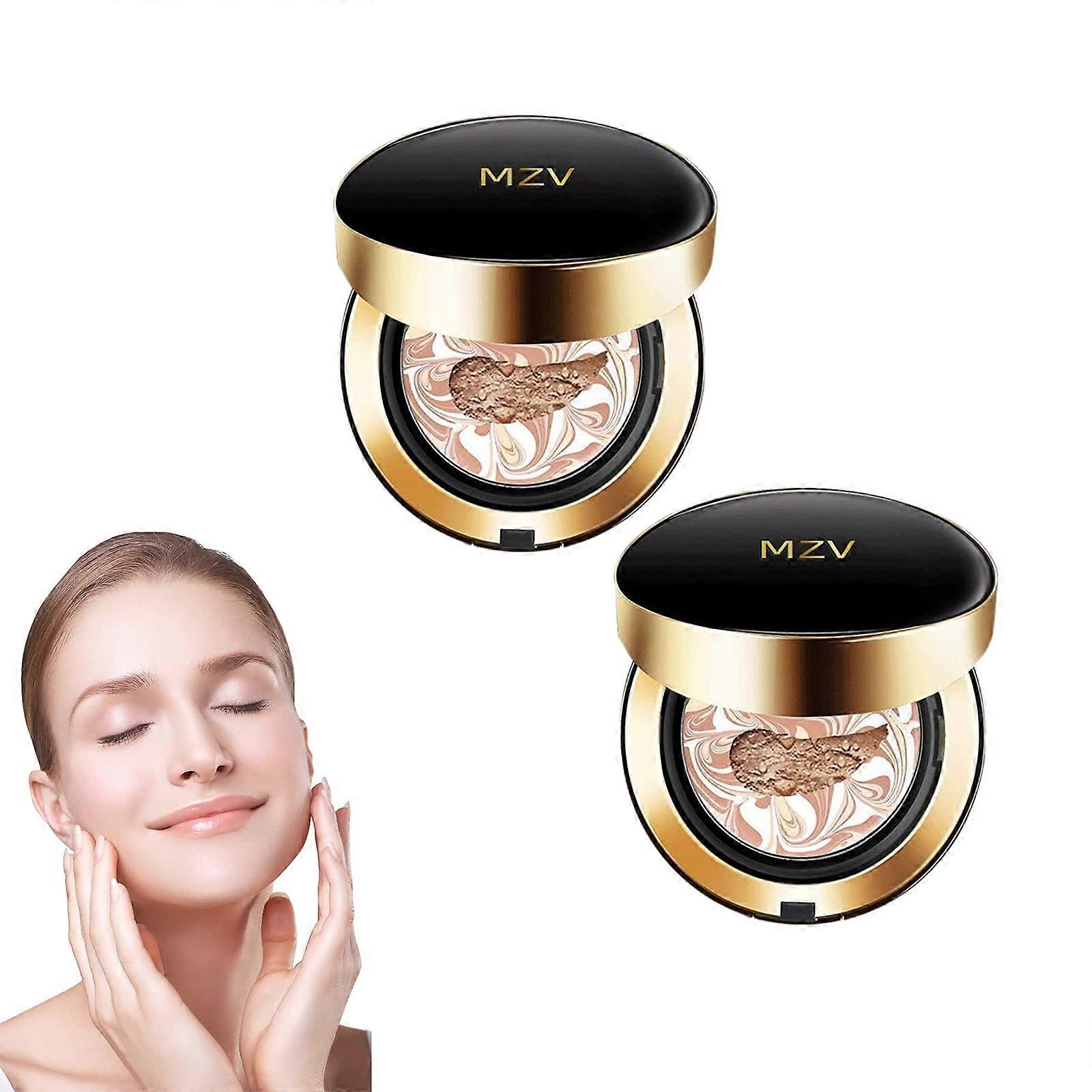 BB Cream Cushion Foundation Waterproof Full Coverage Moisturizing Oil Control Natural Glow 2Pcs