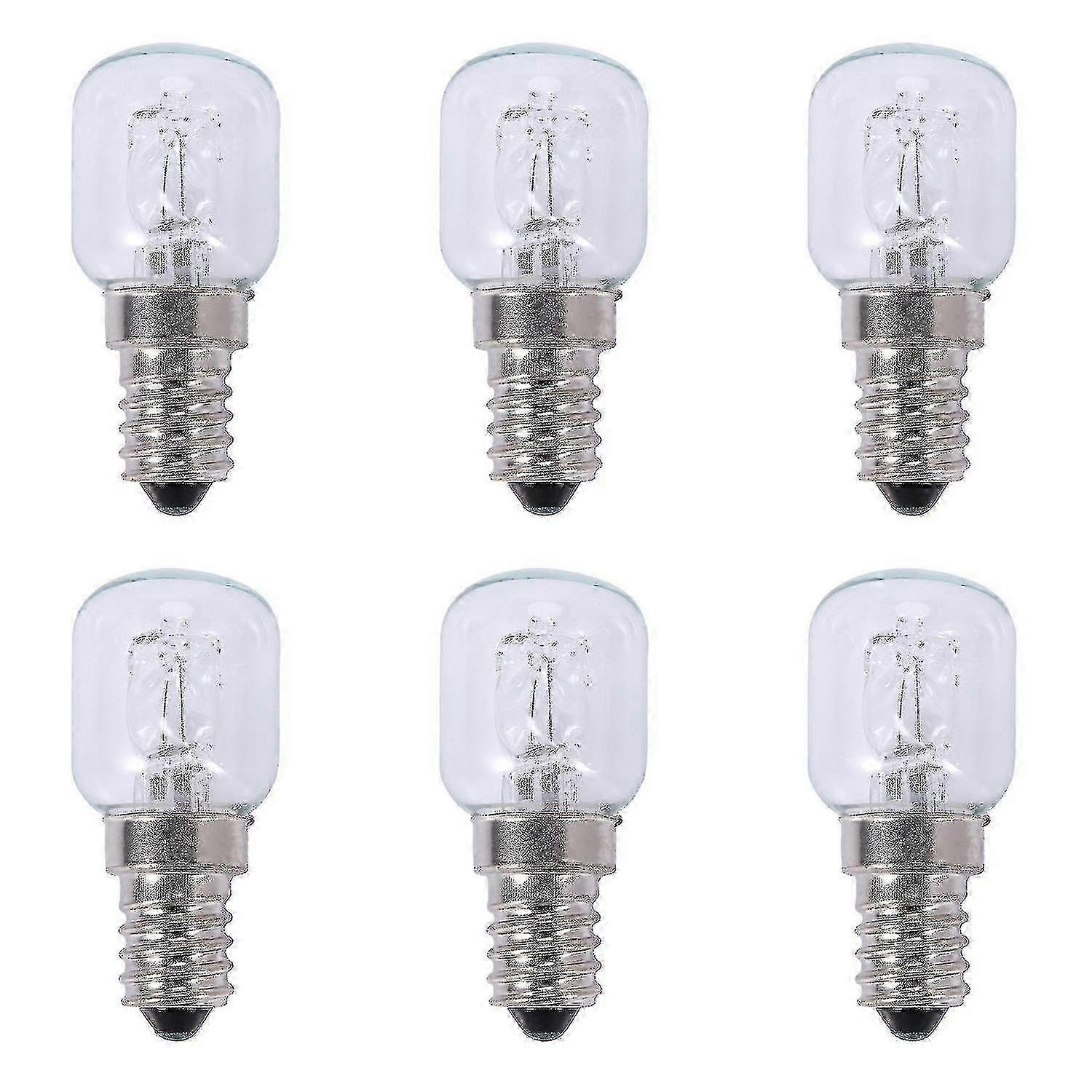 6x E14 High Temperature Bulb 500 Degrees 25w Halogen Bubble Oven Bulb