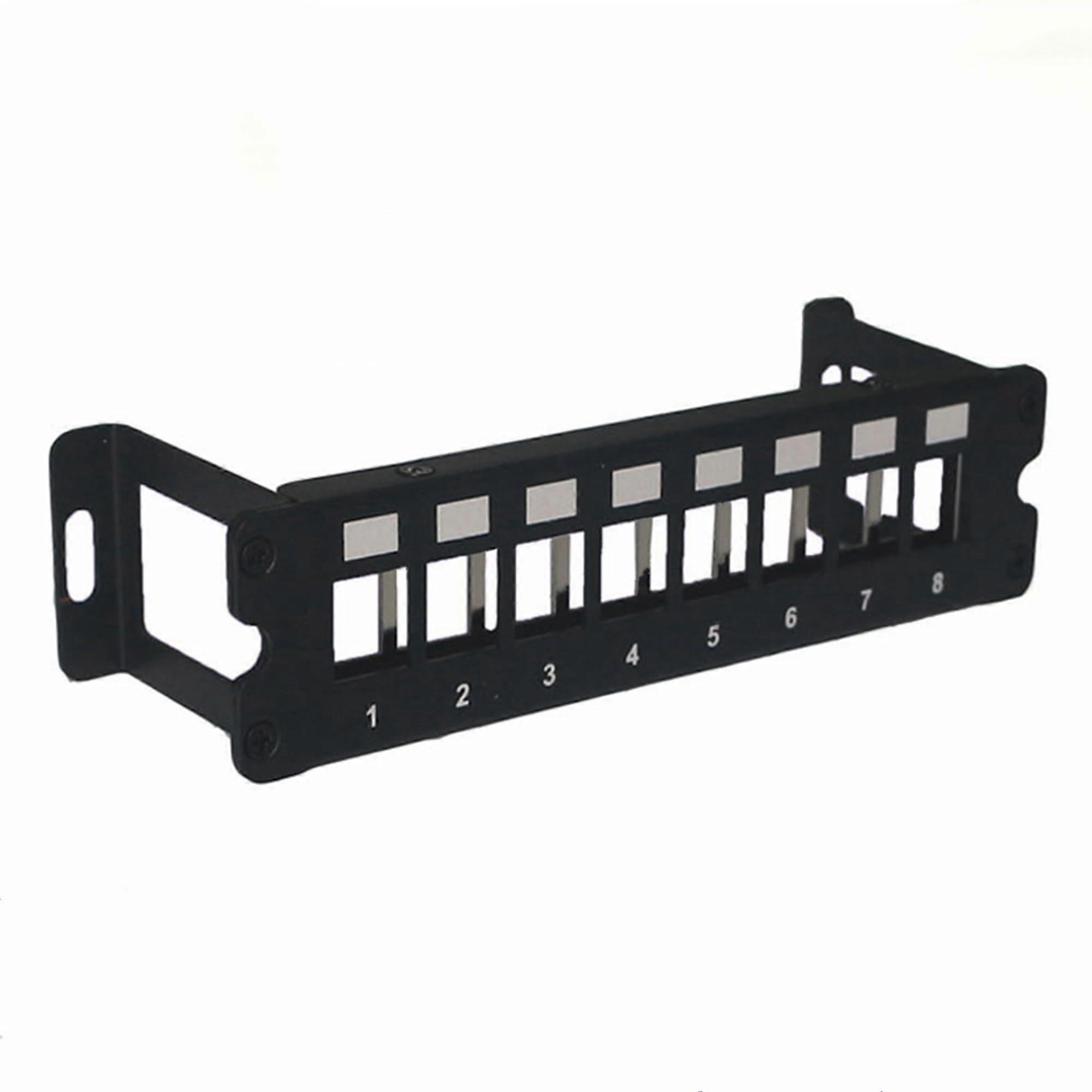 8 Port Keystone Patch Panel Wall Mount for Cat6 Cat7 Shielded and Unshielded RJ45 Jacks