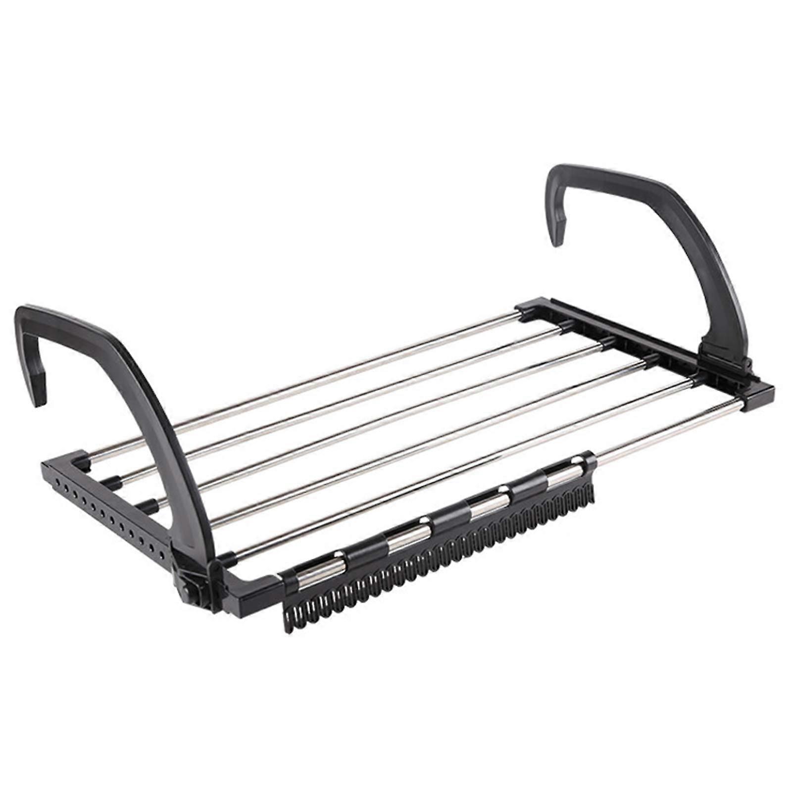 Foldable Clothes Drying Rack with Adjustable Telescopic Arms for Balcony or Window, 59x32cm