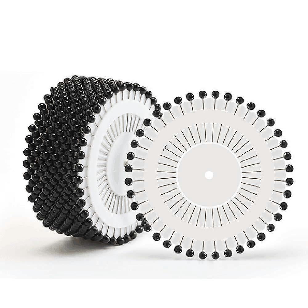 Black Pearl Head Sewing Pins 1.5 Inch, Rust Resistant Sharp Tips, 480 Pcs for Dressmaking