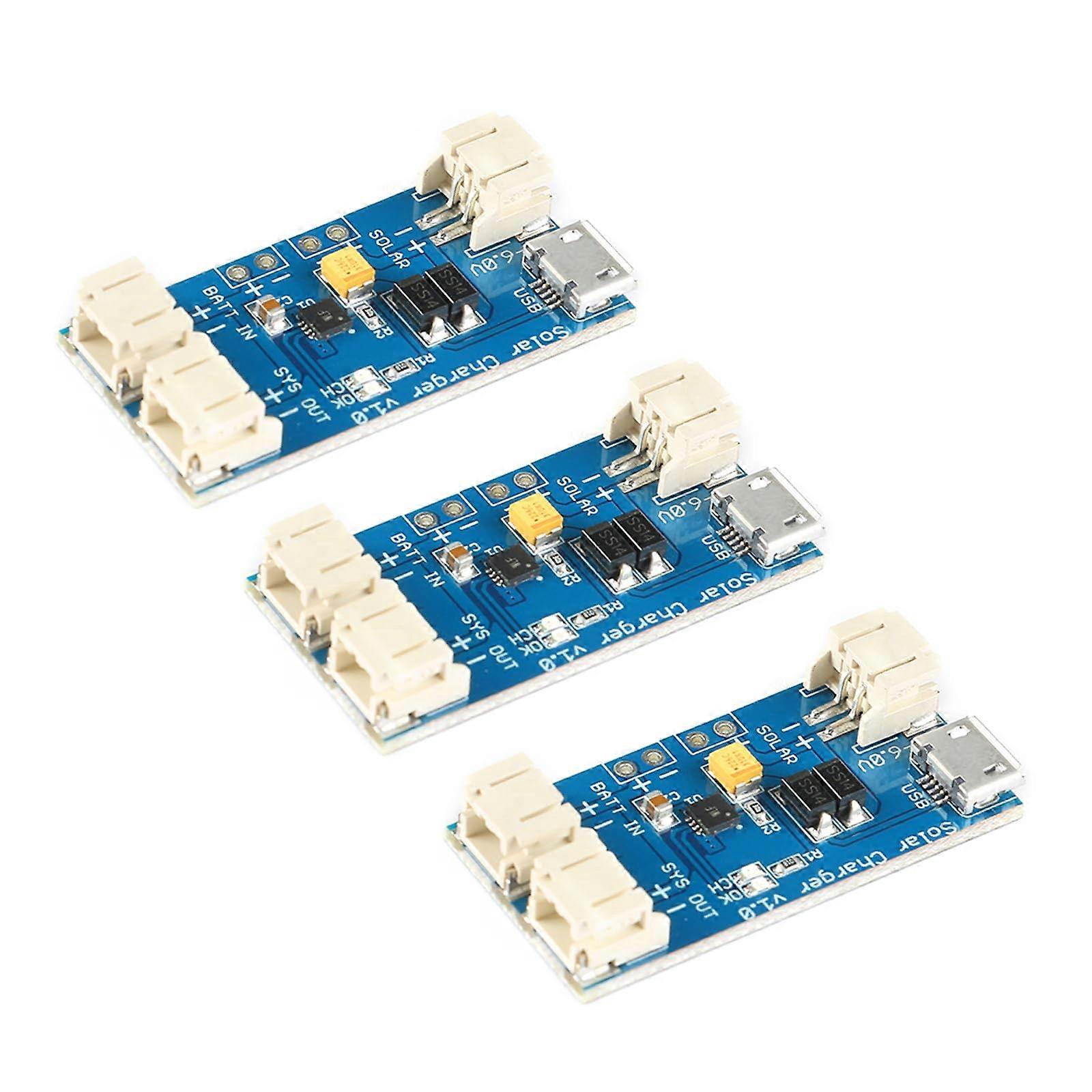 3pcs CN3065 Solar Lipo Charger Board with Micro USB, Fast Charging Module for DIY Electronics
