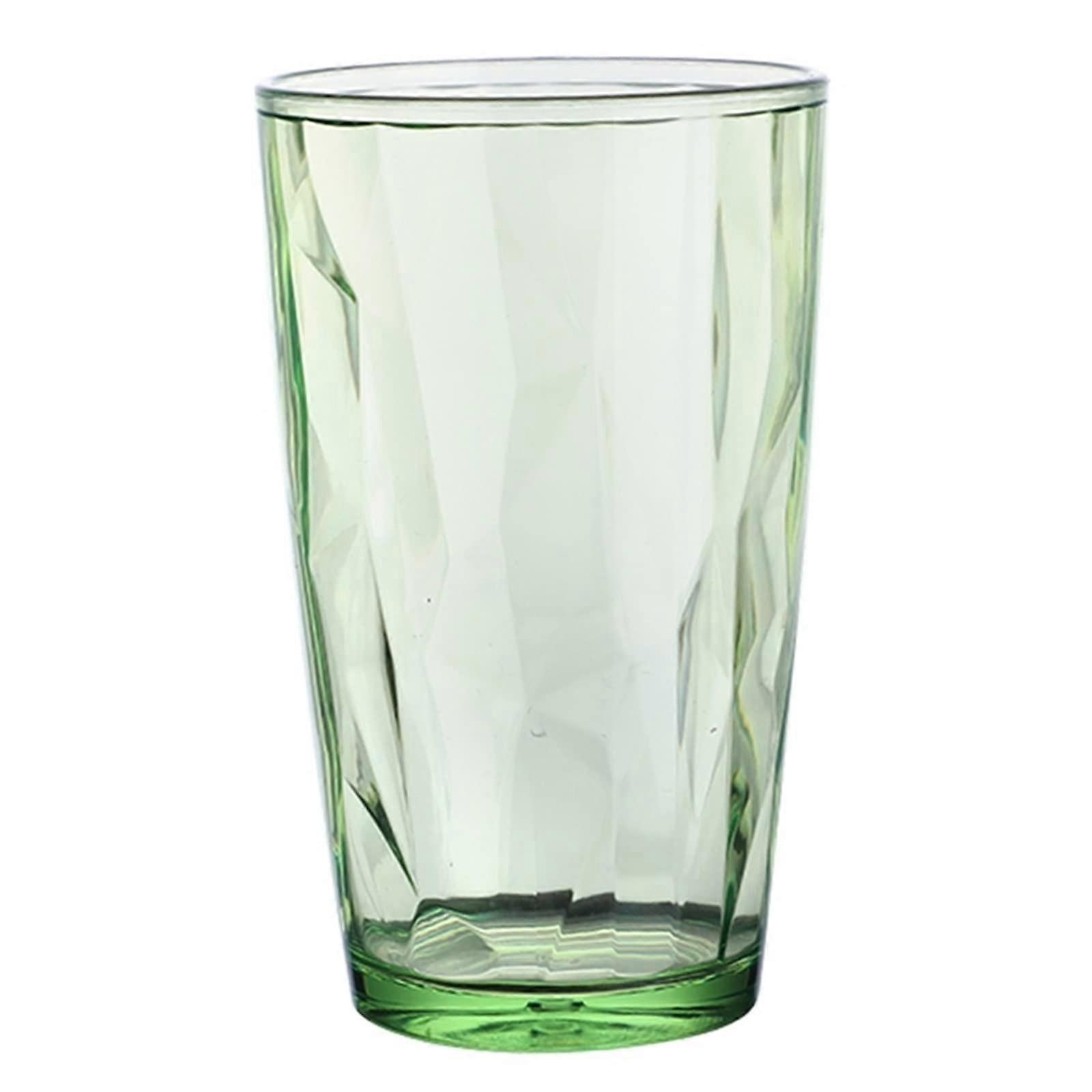Stackable Colored Drinking Glasses with Diamond Pattern, Clear Water Glass Cups for Tea and Juice