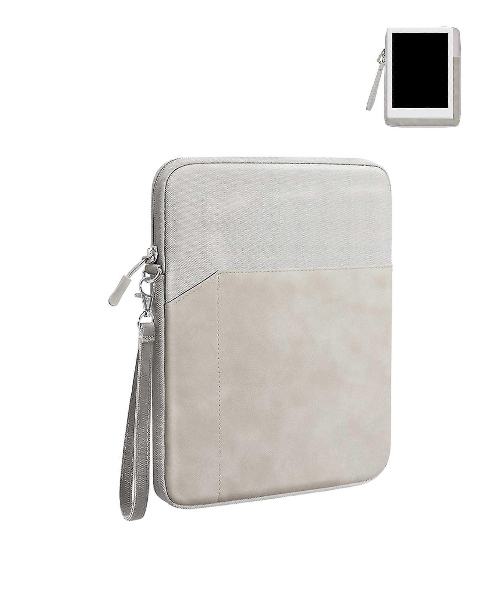 WaterResistant eBook Reader Sleeve 6 Inch, Shockproof Tablet Protective Case with Pocket, Light Grey