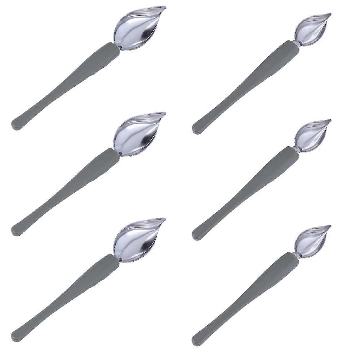 6Pcs Stainless Steel Sauce Decorating Spoons for Precise Plate and Dessert Presentation