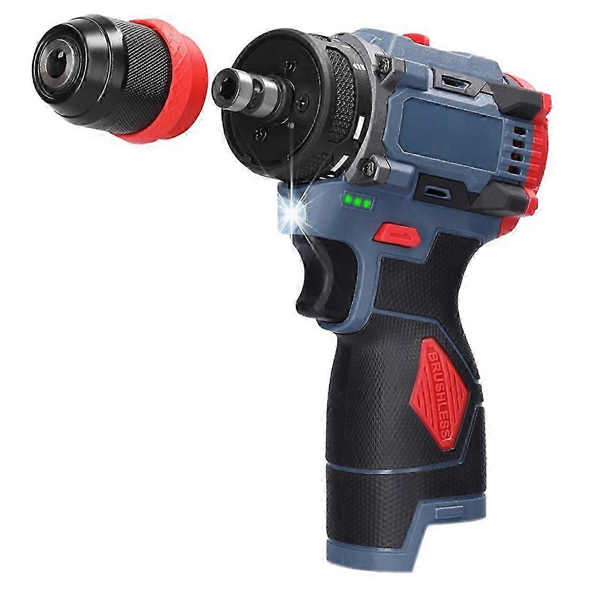 16.8V 2-In-1 Lithium Drill Electric Screwdriver Multi-Function Power Tool 45Nm Torque Brushless Moto