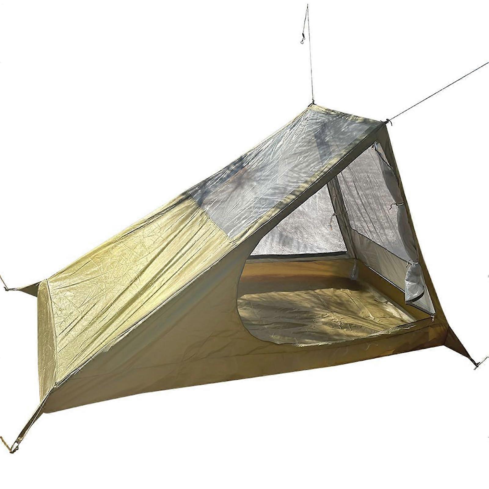 1 Person Backpacking Tent Ultralight Quick Setup Breathable Mesh Rain Awning for Hiking Camping