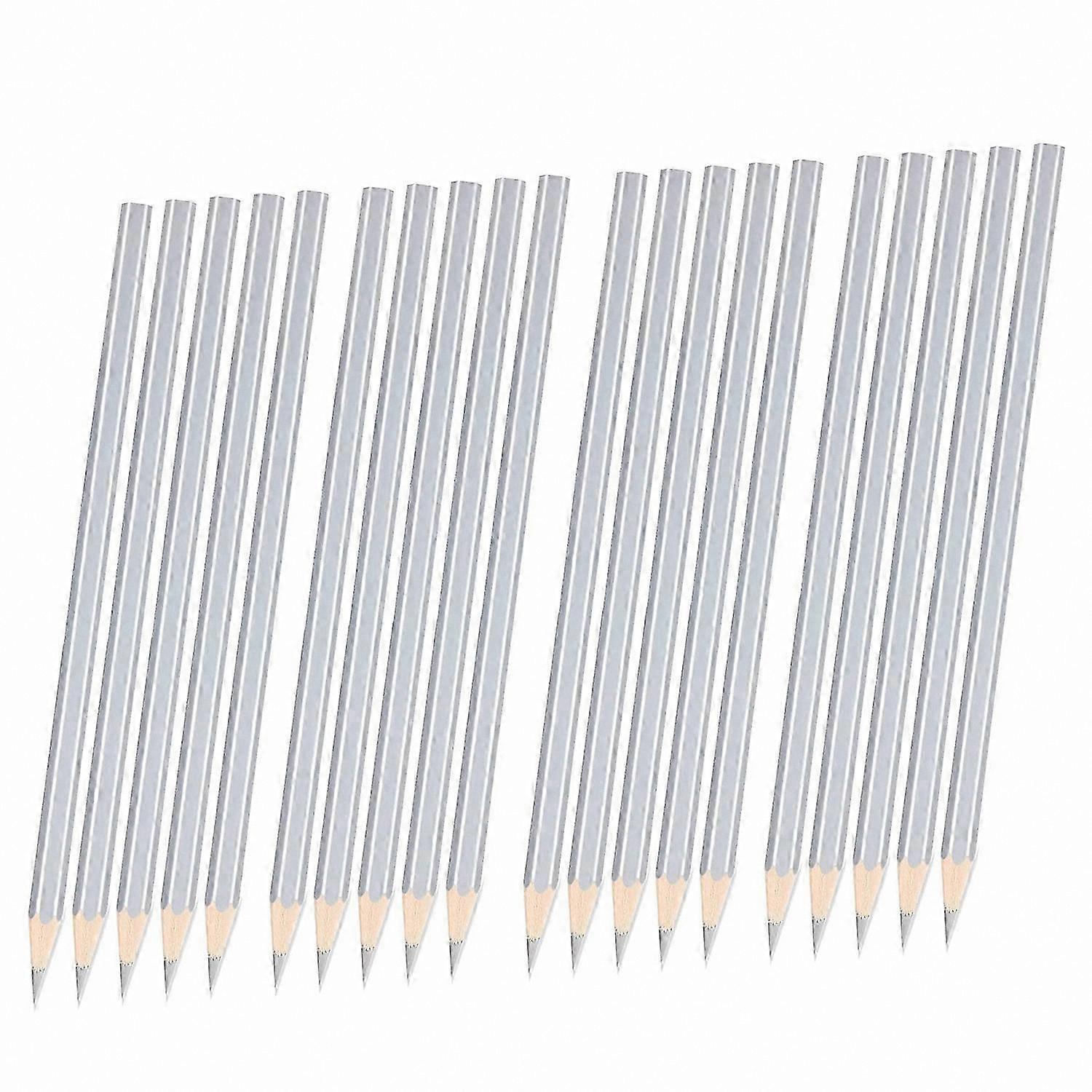20 Pack Silver Welding Pencils, Metallic Markers for Metalwork & Construction