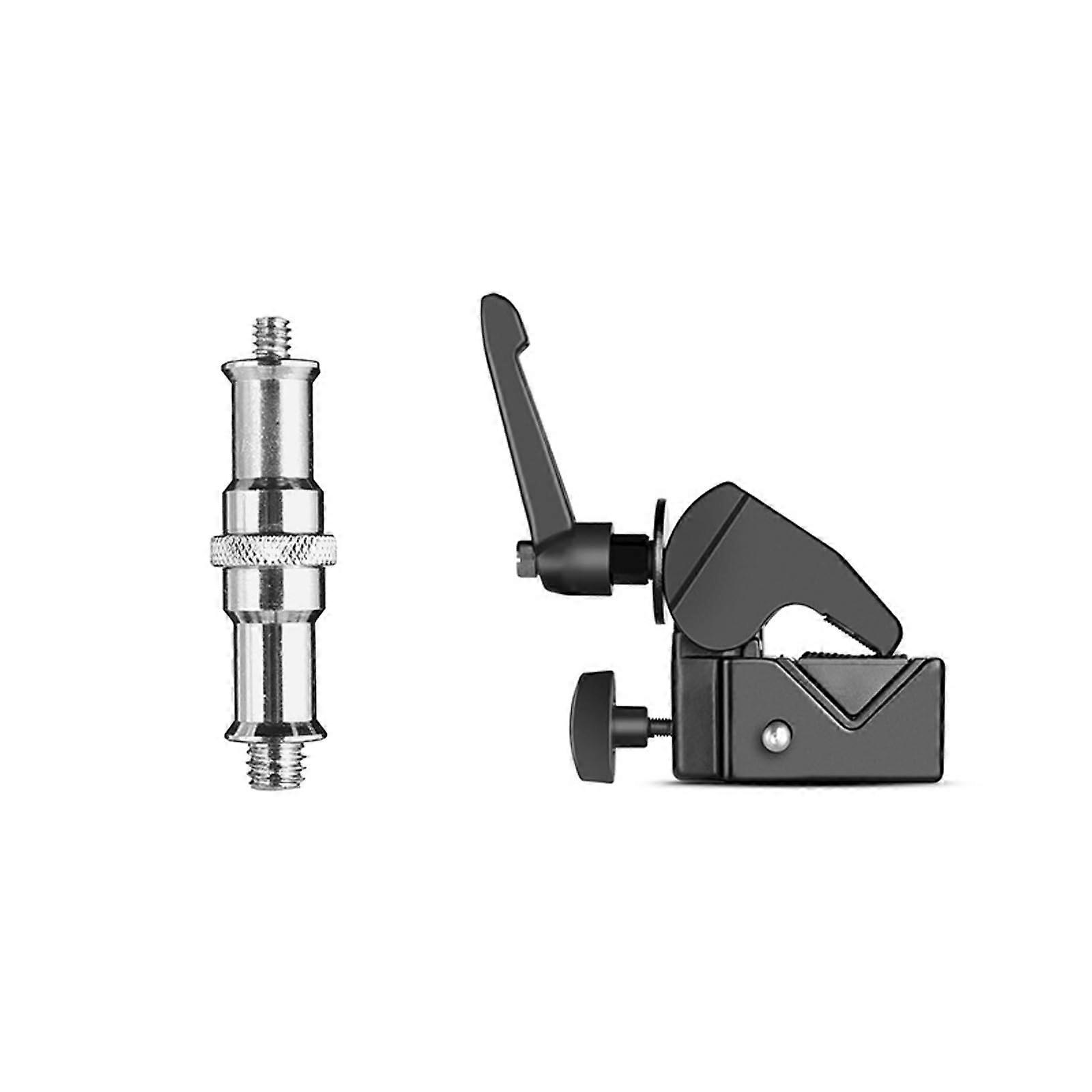 Double Super Clamp Camera Mount with 5/8' Stud, Adjustable Jaw Grip 0.5'2.1', 33lb Capacity