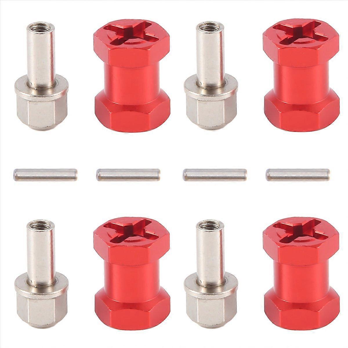 12mm Hex Wheel Hub Adaptor 17mm Extension Combiner Coupler Red