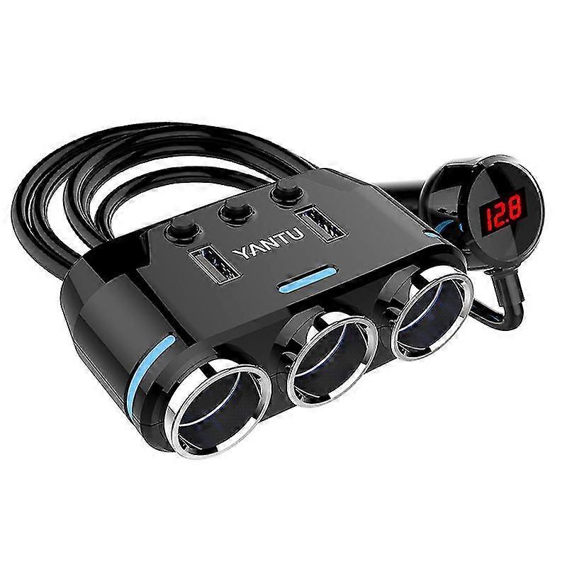 Cigarette Lighter Adapter 3 Socket Cigarette Lighter Splitter With Led