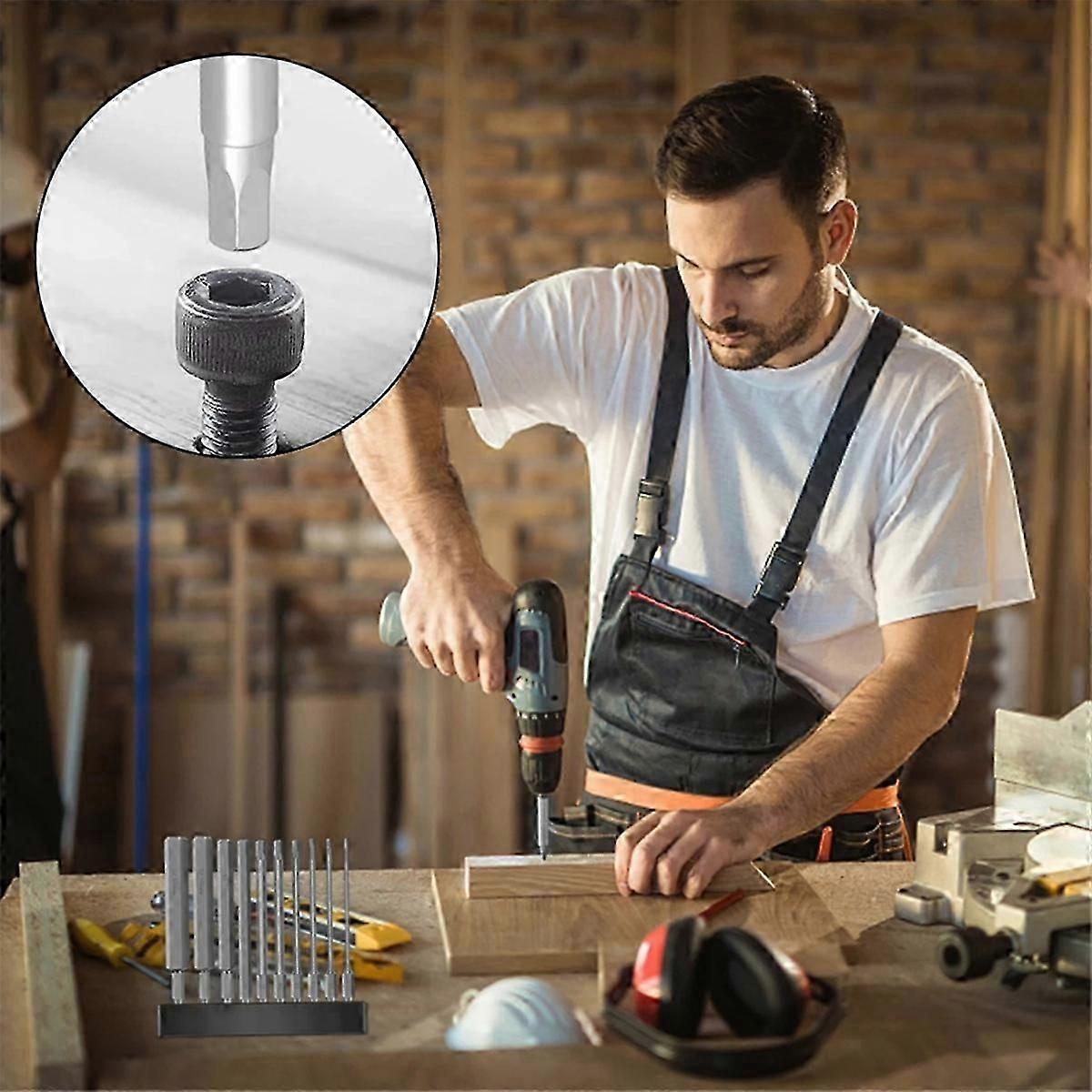10Pc 1/4 Inch Hex Bits Driver Tamper Proof Security Drill Magnetic Bit Set Torx Screwdriver Flat Hea