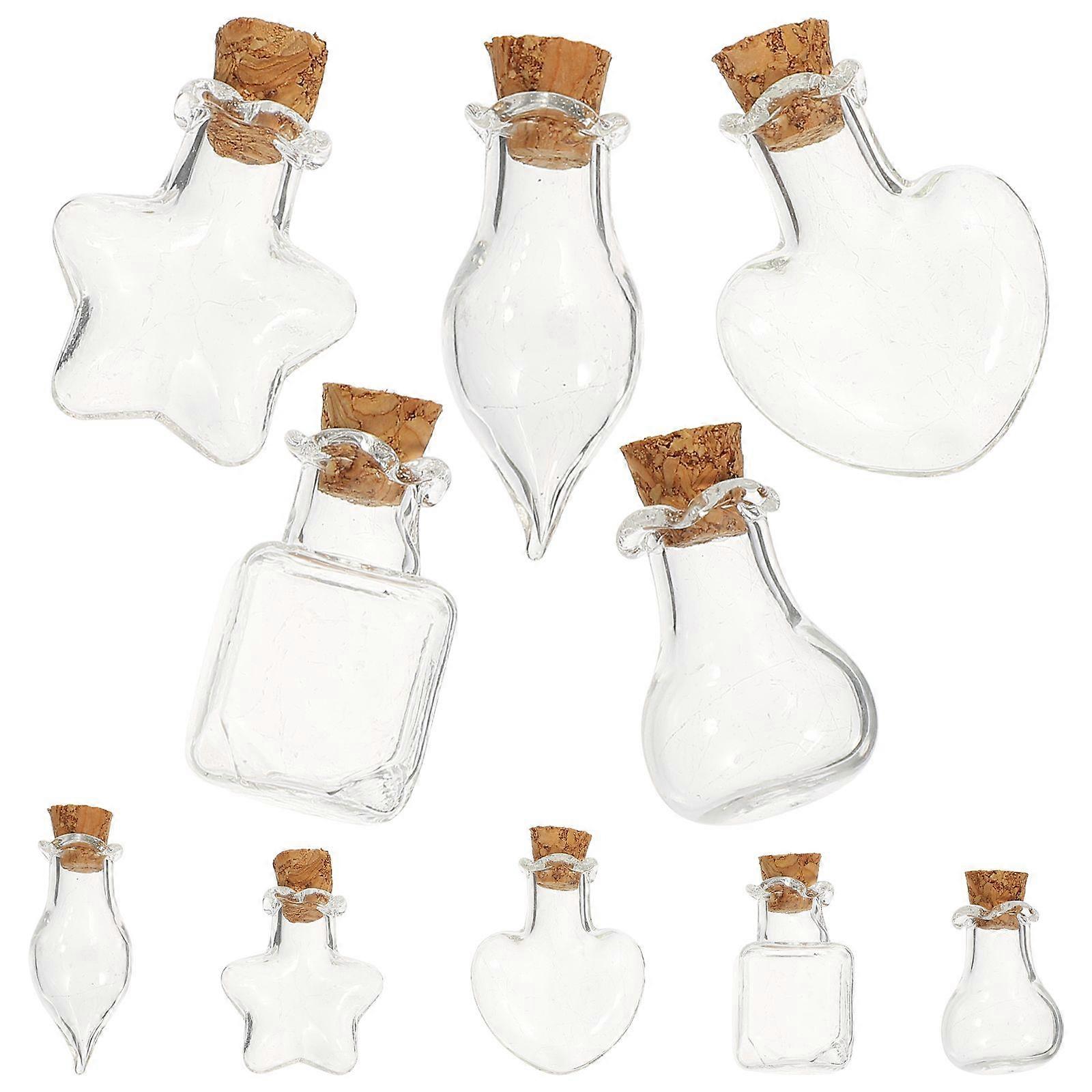 10pcs Small  Cork Bottles Multi-function Wish Bottles Delicate Miniature Bottles