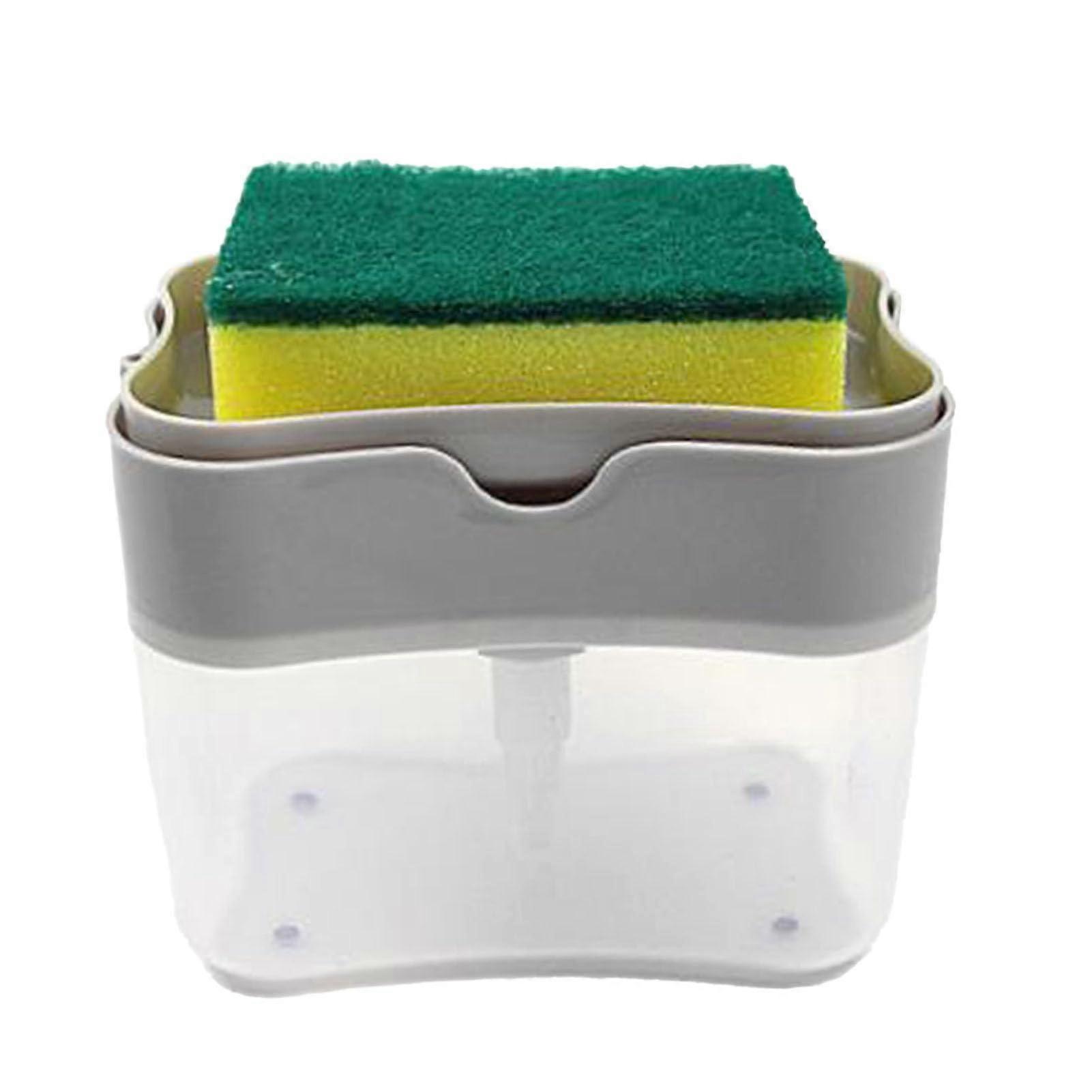 Gray Dish Soap Dispenser for Kitchen Sink with Labor Saving Push Design and OneHand Use