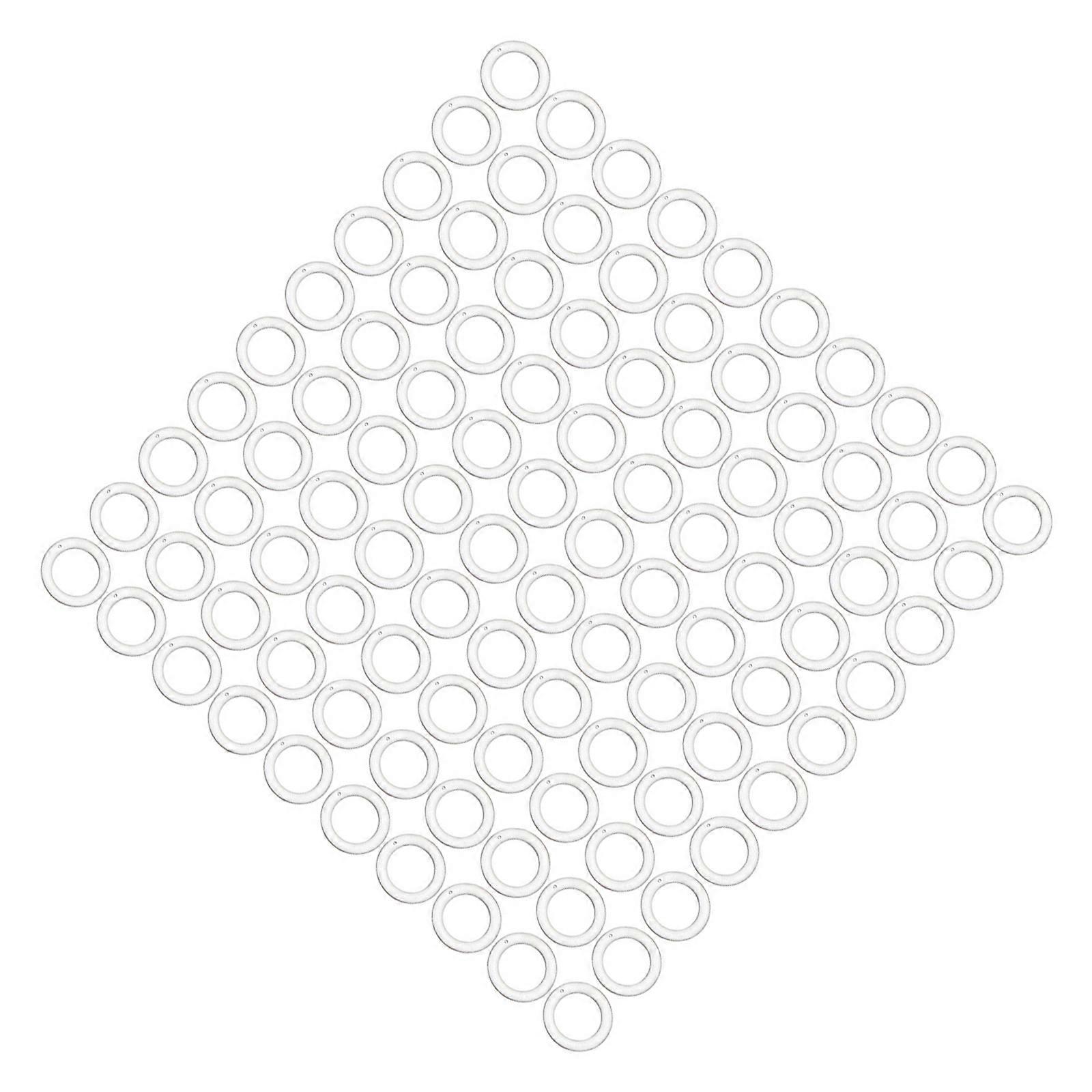 Curtain Perforated Rings Plastic Window Curtain Rings for 100Pcs Usage