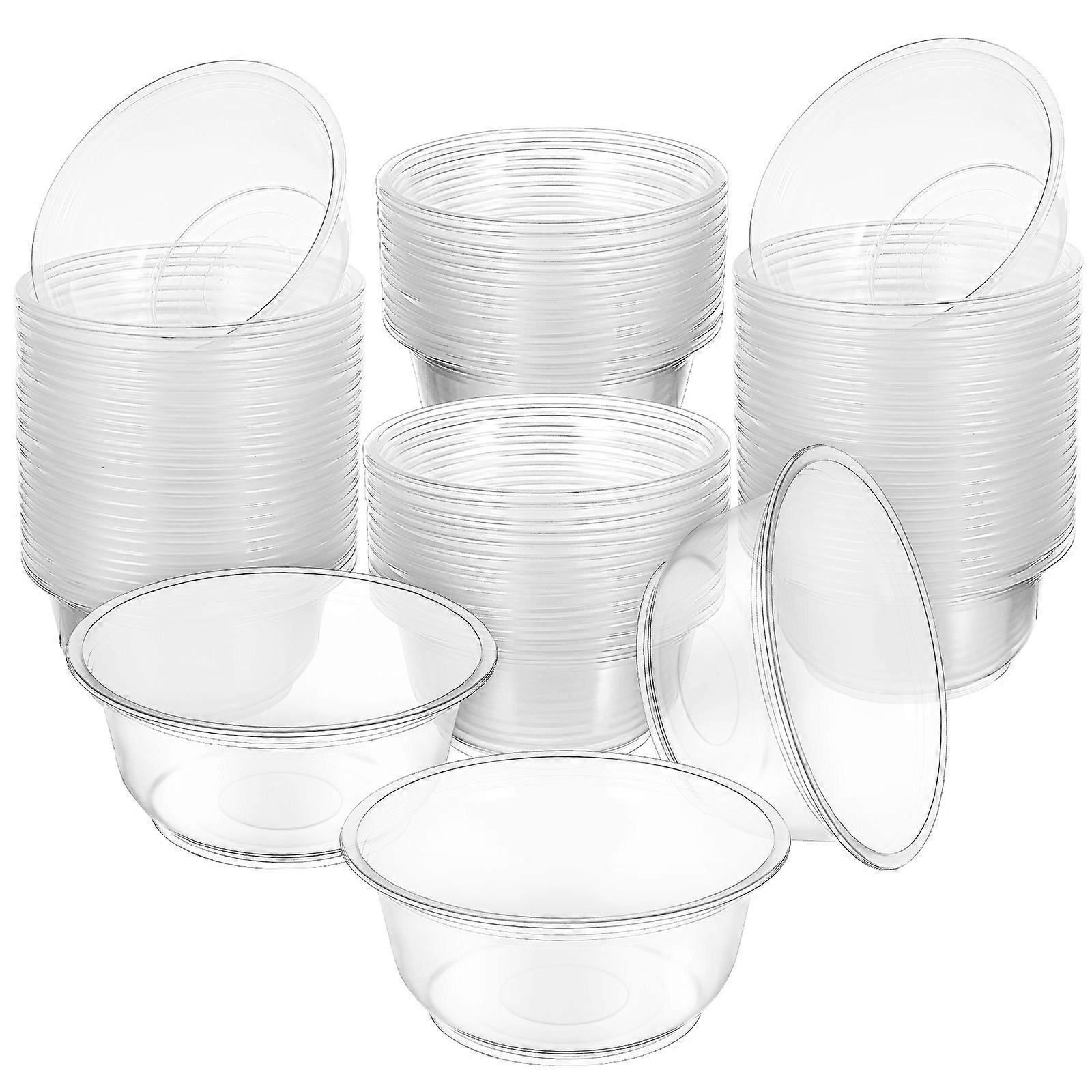 100Pcs Takeaway Lidless for Storage Transparent