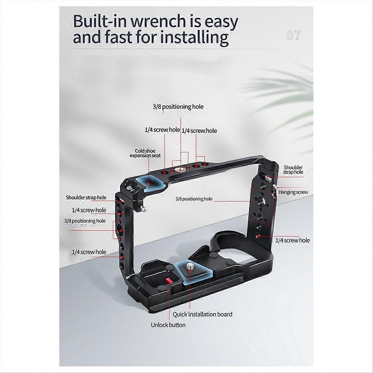 A6700 DSLR Camera Cage Rig Top Handle Cold Shoe Mount